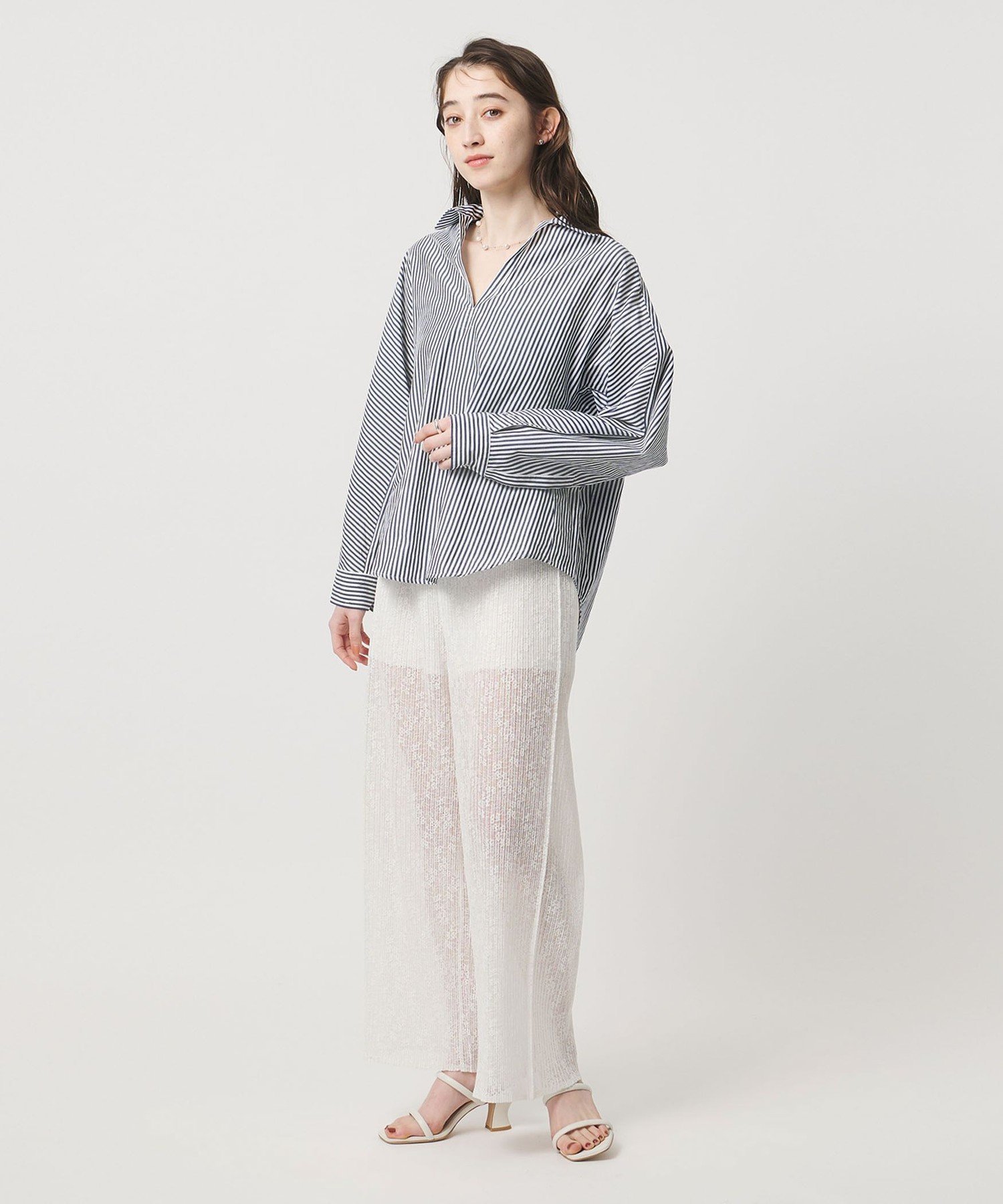 美品▲TICCA //ブルーストライプ長袖シャツ▲スキッパー プルオーバー UNITED ARROWS｜<TICCA>ストライプ スキッパー シャツ | Rakuten