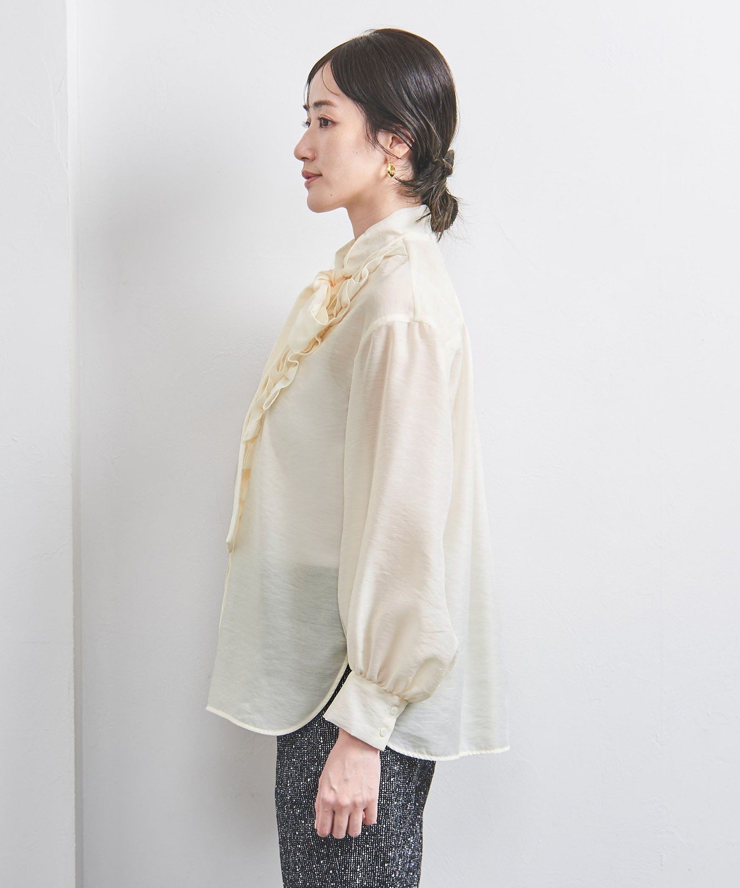 UNITED ARROWS LTD. OUTLET｜オーガンジー フリル&ボウタイ ブラウス