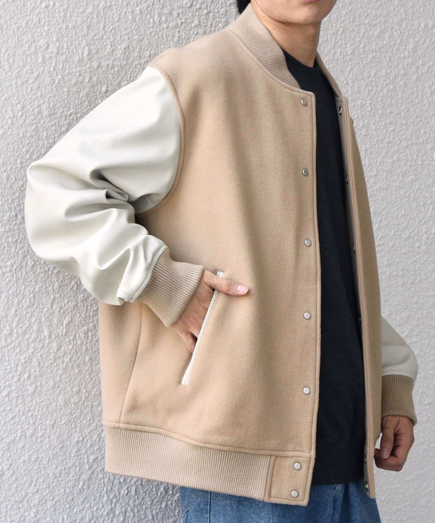 SHIPS｜SHIPS any: PURE WOOL MELTON スタジアム ブルゾン (スタジャン