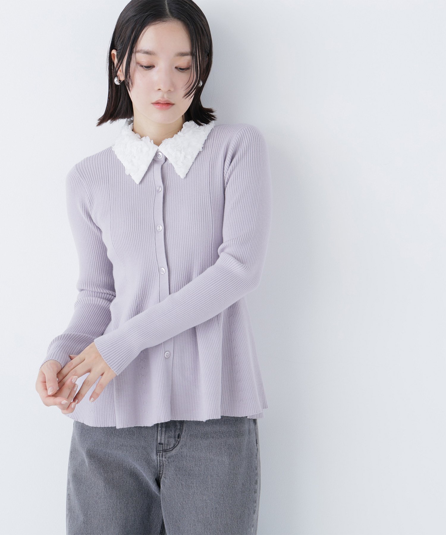 NATURAL BEAUTY BASIC｜2wayカラーペプラムニット | Rakuten Fashion