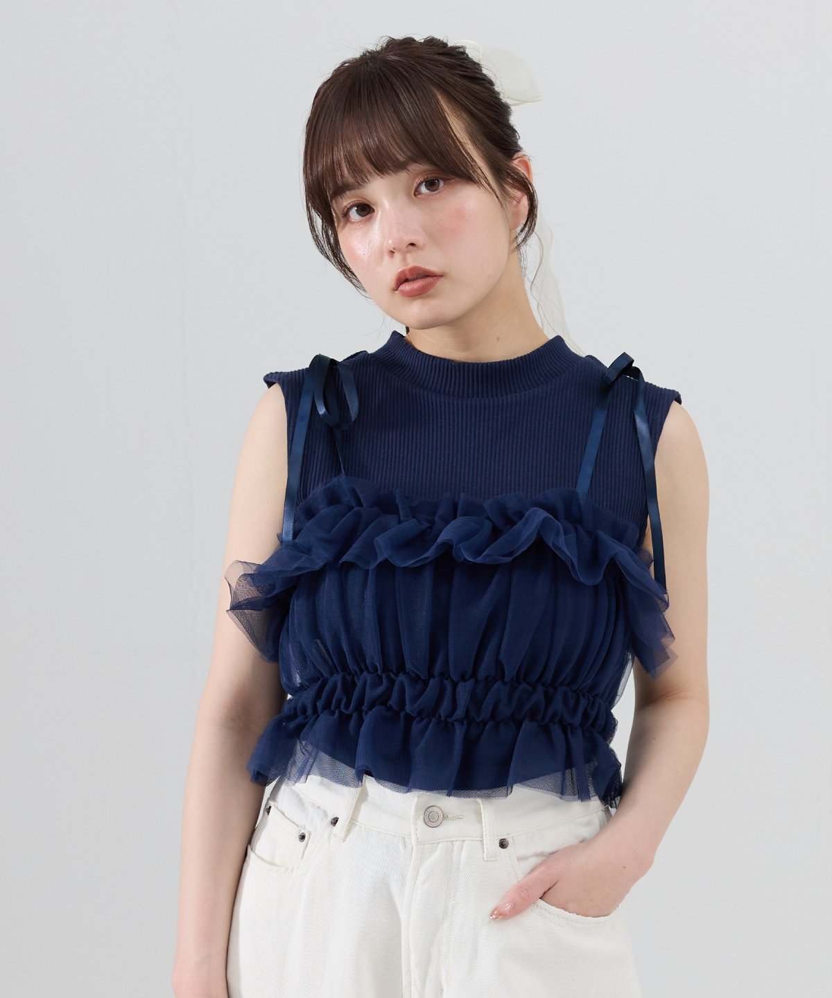 REDYAZEL｜チュールビスチェxノースリカットソー | Rakuten Fashion