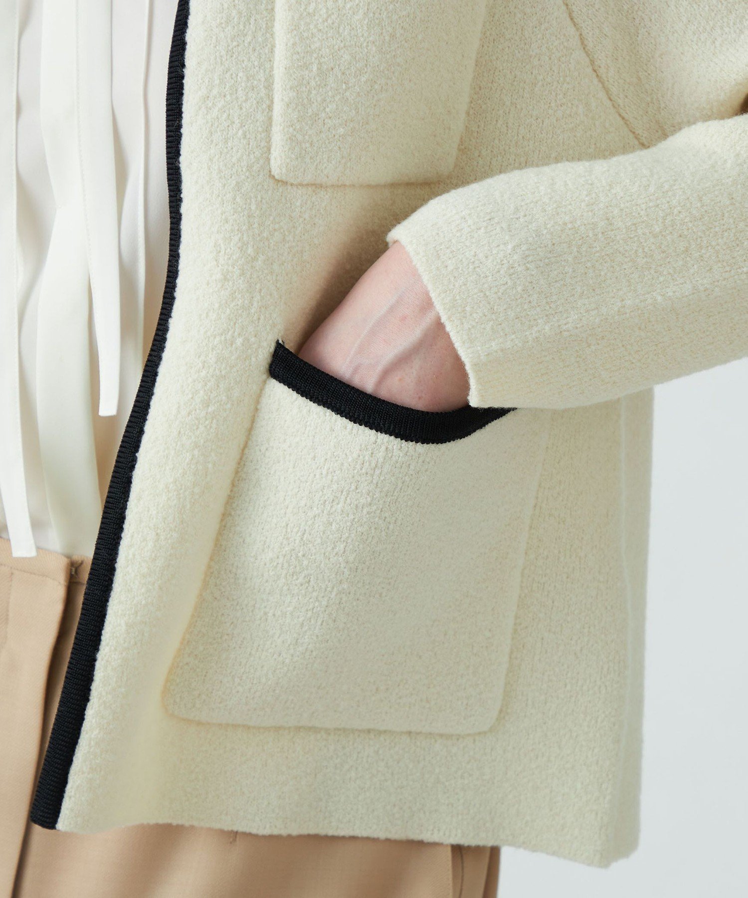 TOMORROWLAND｜ウールナイロンブークレー フロントオープン