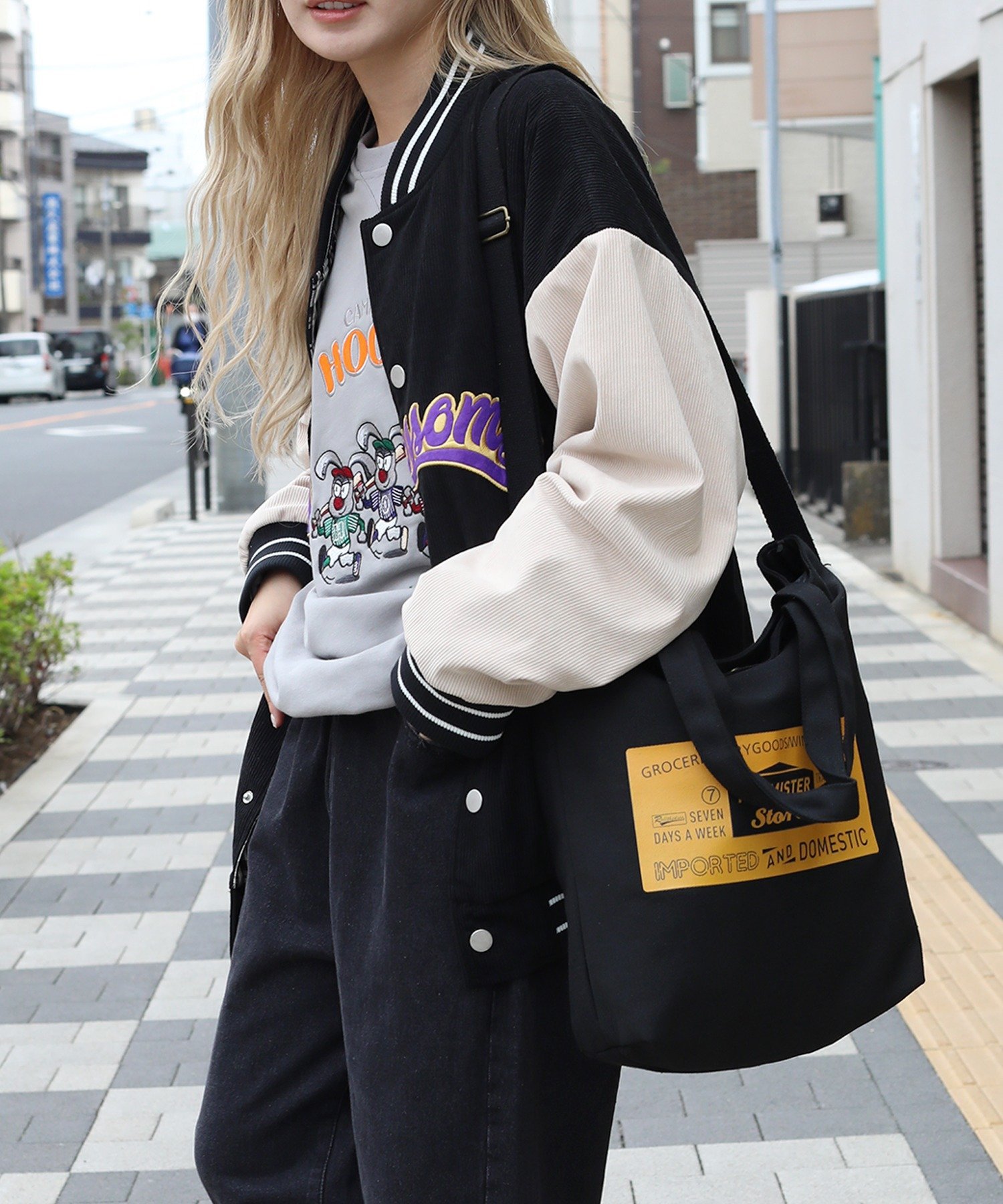 aimoha｜HOOK -original-/リバーシブルチェックワッペン刺繍スタジャン