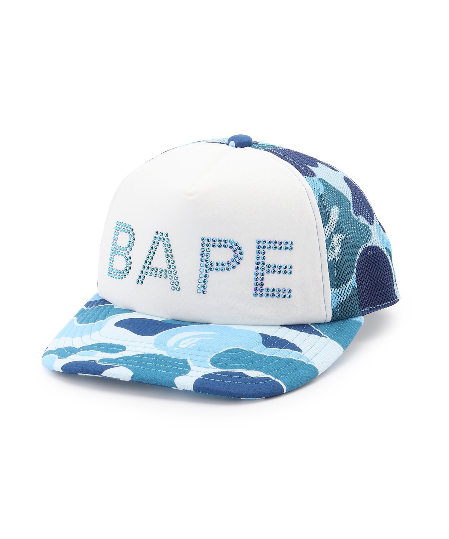 A BATHING APE｜ABC CAMO CRYSTAL STONE MESH CAP | Rakuten Fashion