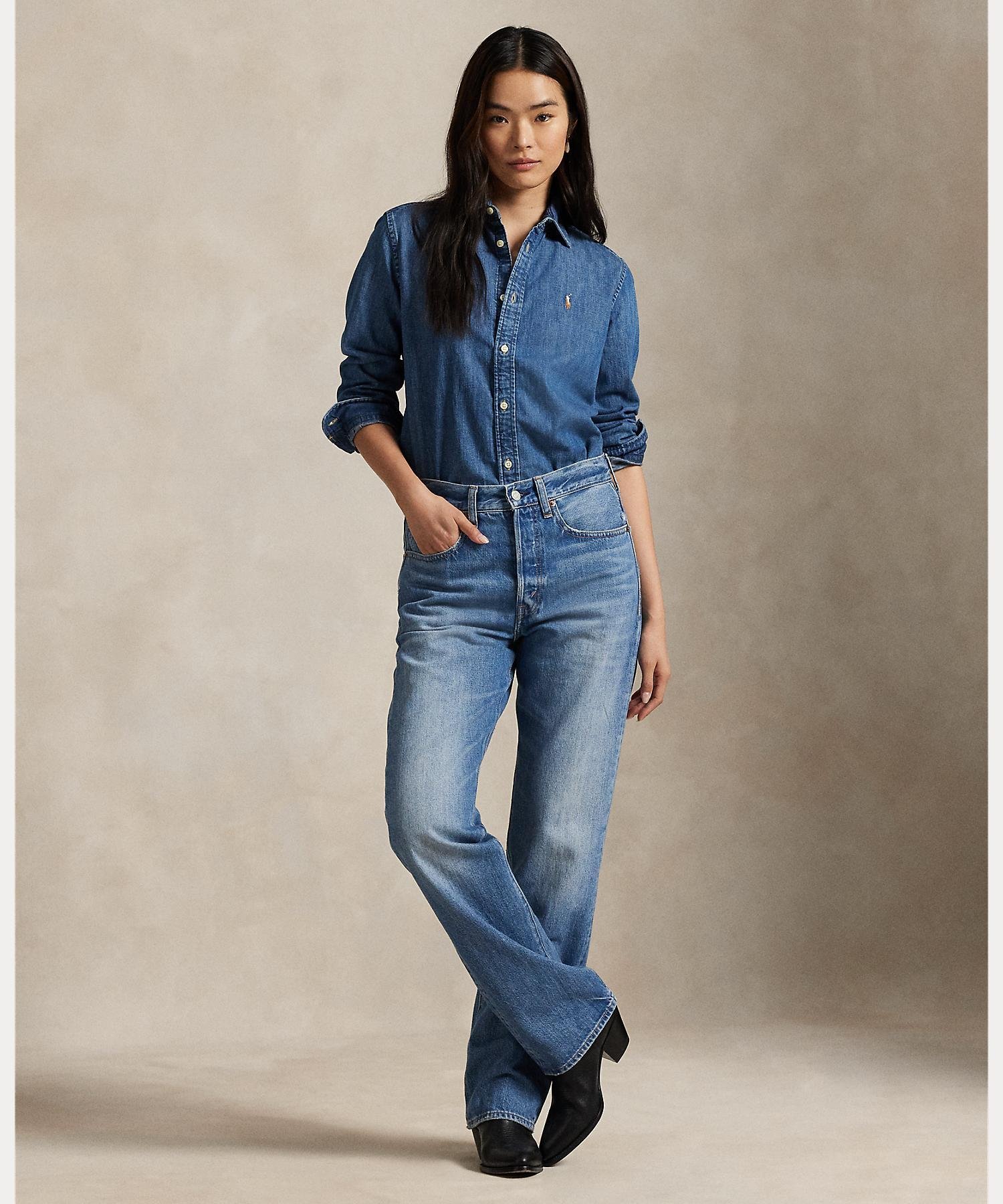 RALPH LAUREN｜スリム フィット デニム シャツ | Rakuten Fashion(楽天