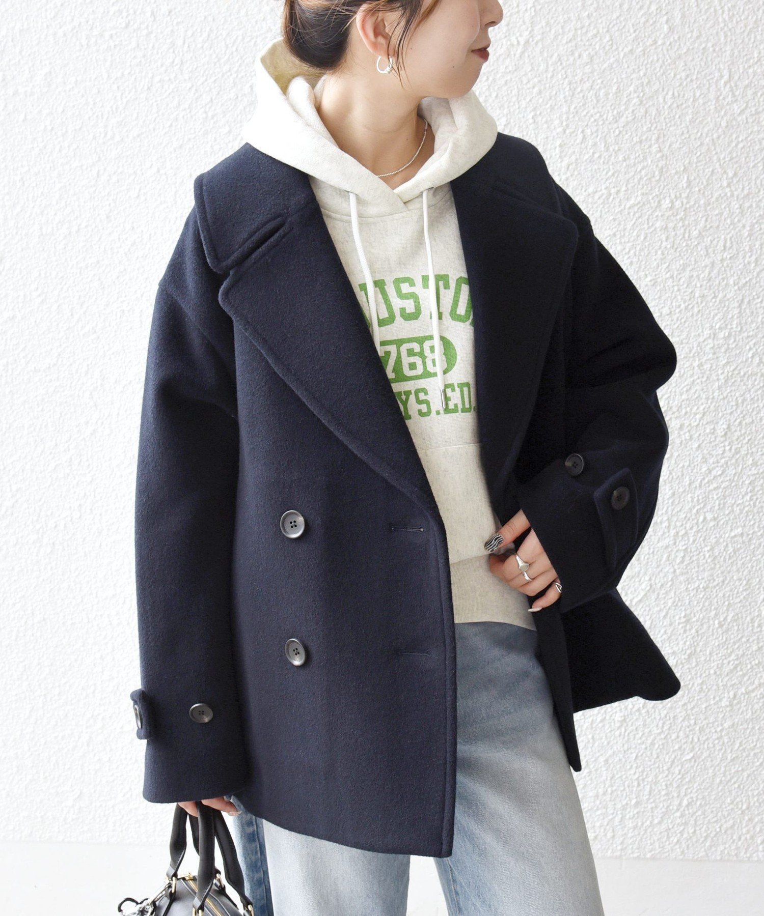 SHIPS｜SHIPS any: カシミヤ ミックス テーラード ショート Pコート