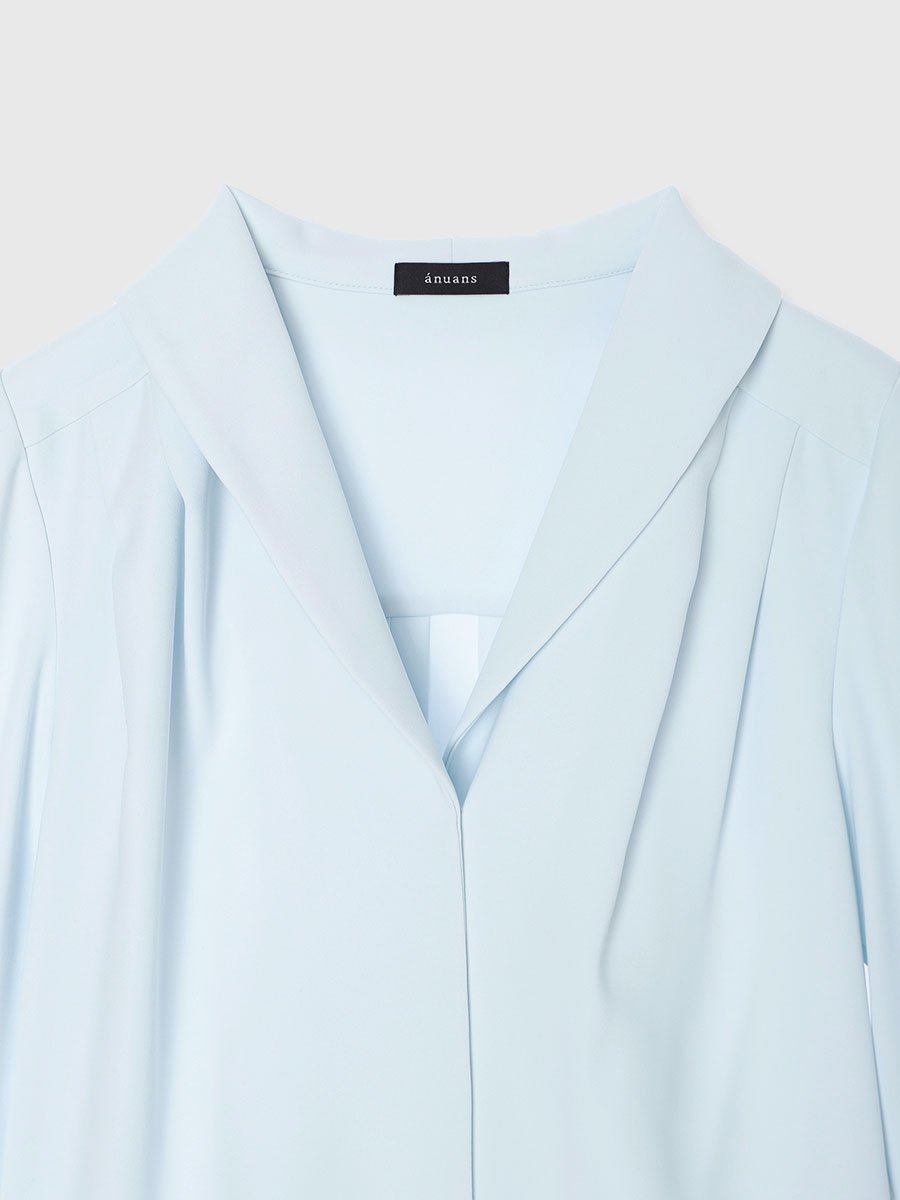 anuans｜ダブルサテンショールカラーブラウス | Rakuten Fashion(楽天
