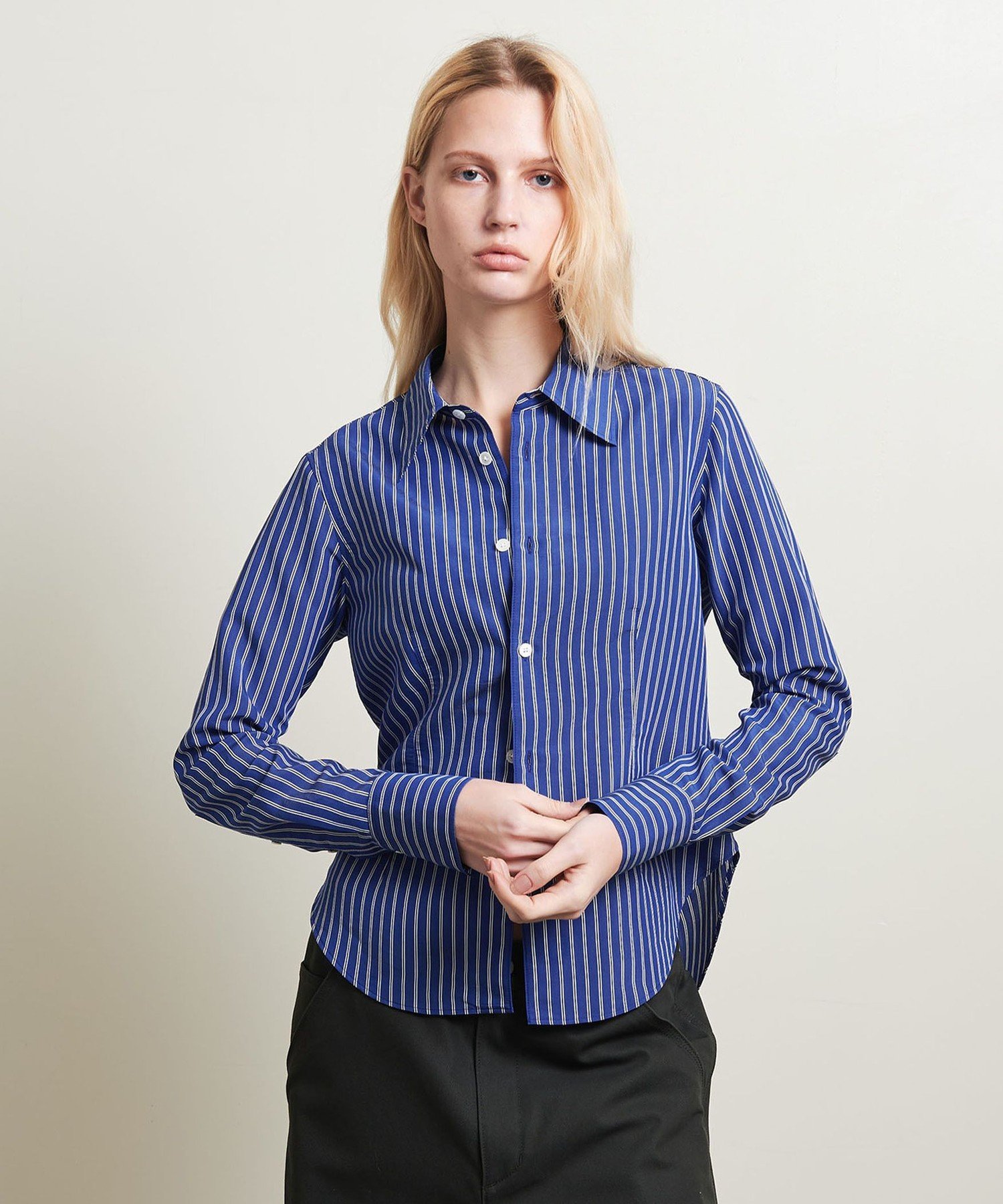 ＜ATTISESSION＞コットン ストライプ スリム シャツ ATTISESSION＞コットン ストライプ スリム シャツ（シャツ/ブラウス