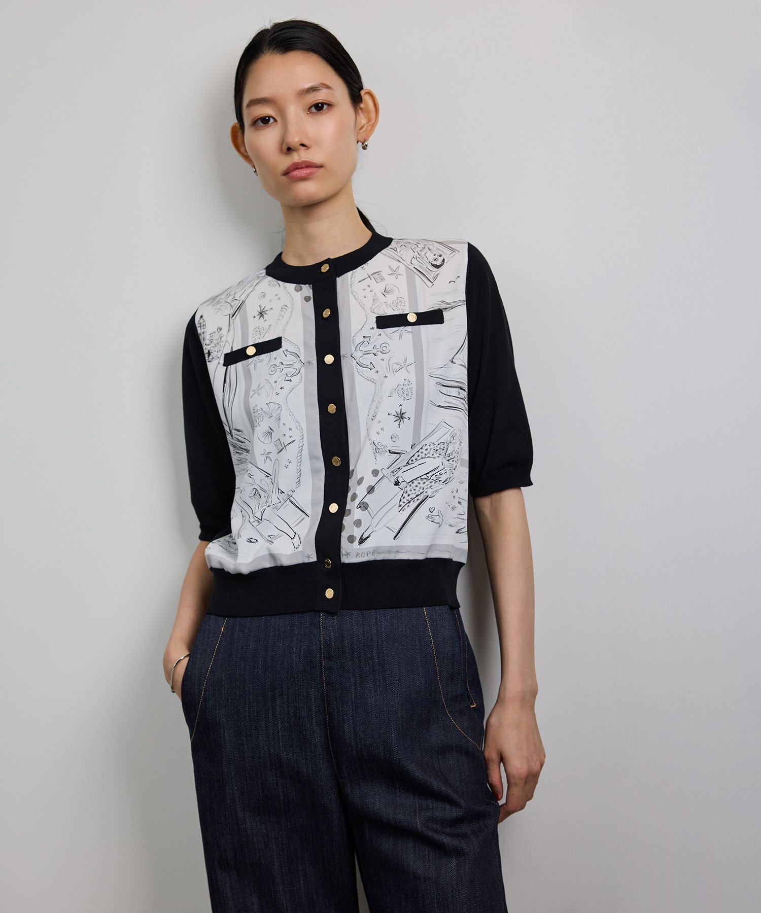 ROPE'｜【洗える】【YUKO SAEKI for ROPE'・コラボ】スカーフ柄