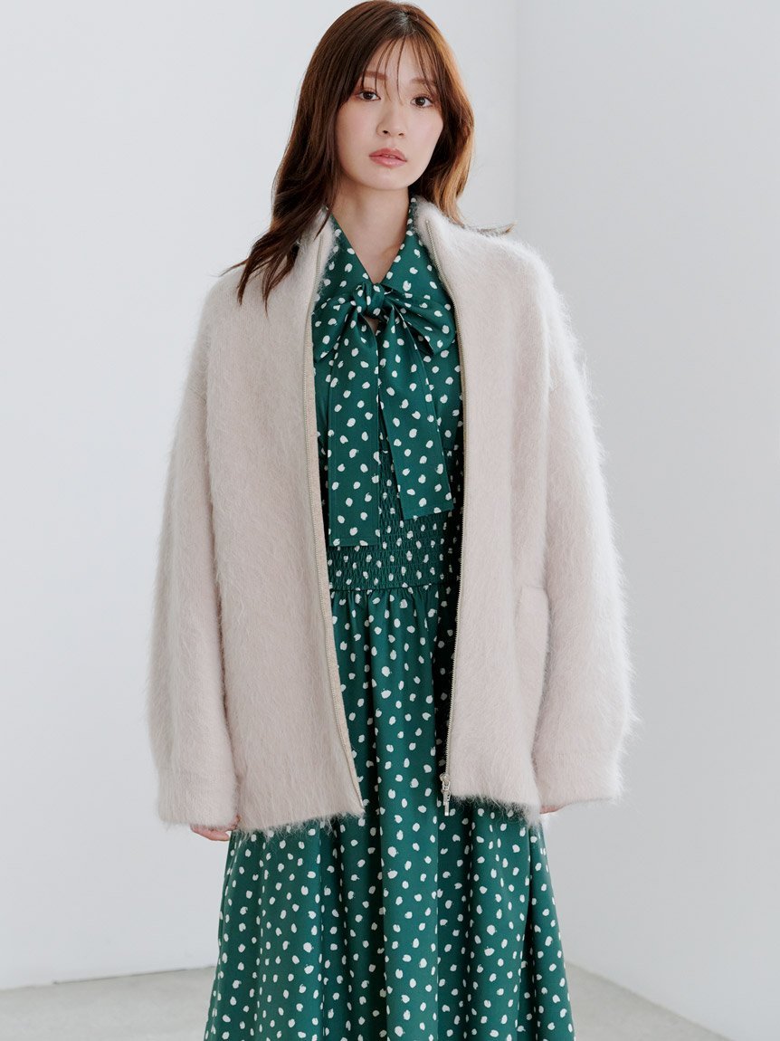 SNIDEL｜アルパカシャギージップコート | Rakuten Fashion(楽天