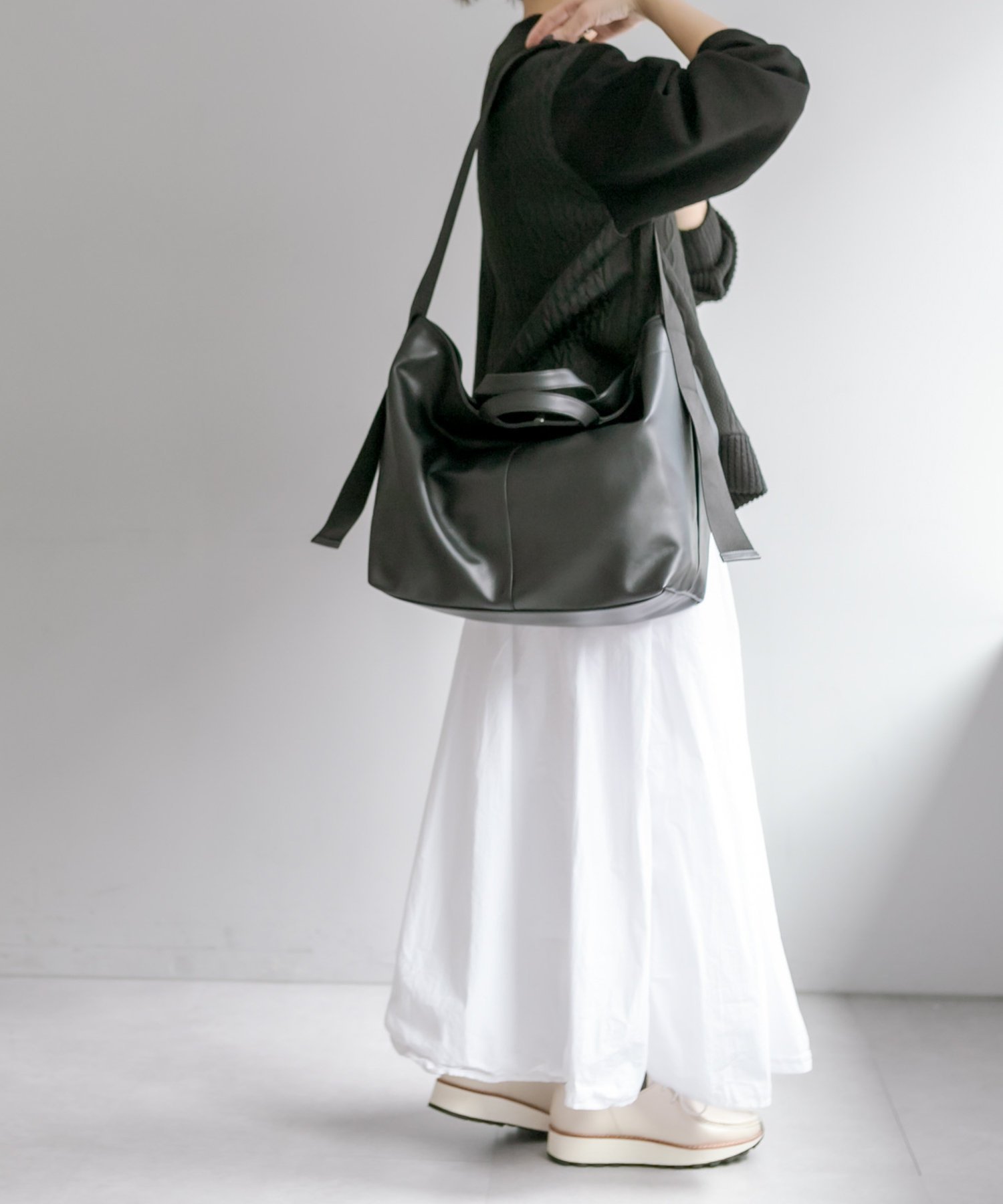 ear PAPILLONNER｜《牛革/A4サイズ対応》ワイドテープトートバッグ L