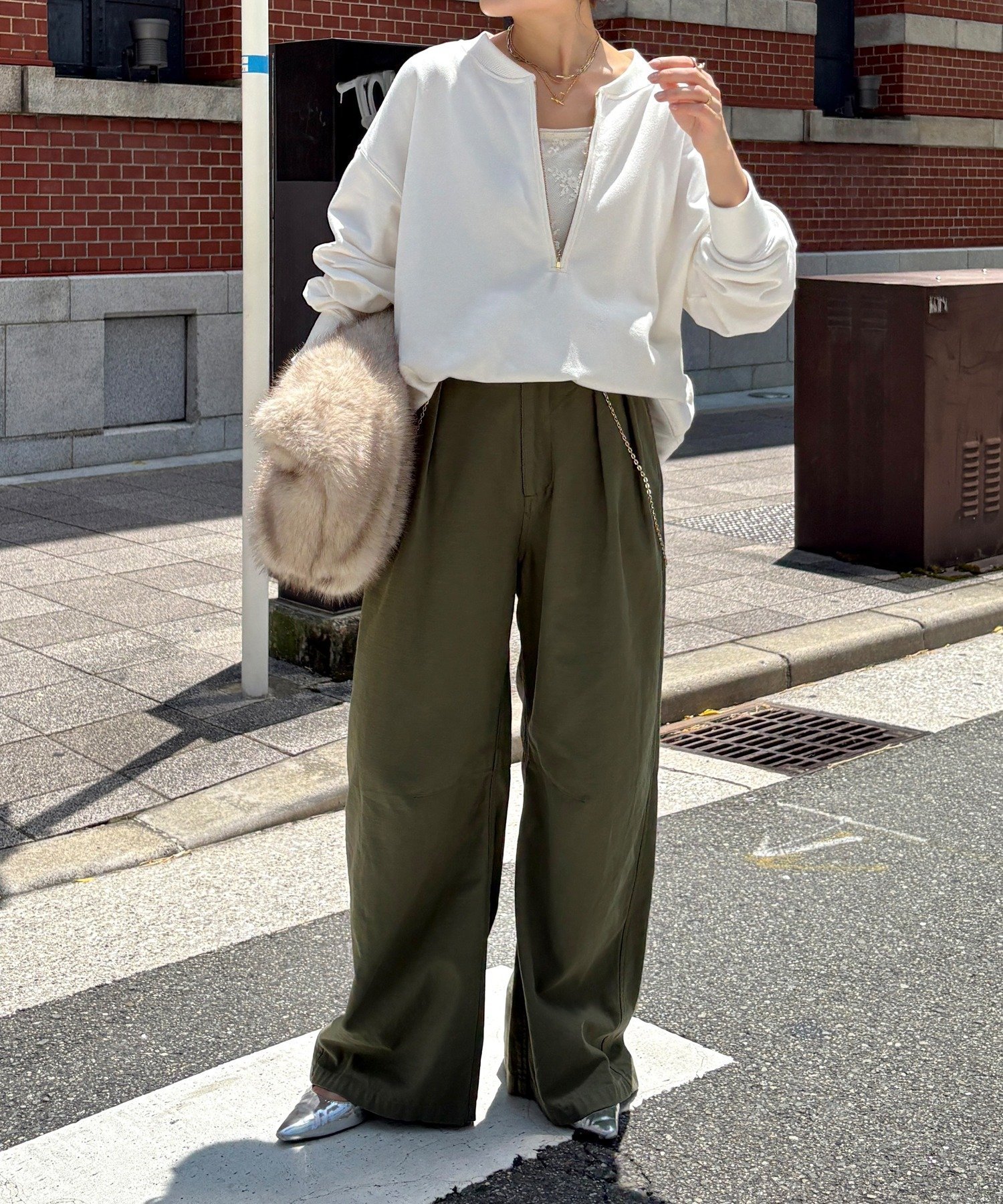 doudou【こっち企画】ハーフジップスウェット ＆ロゴロンT 今季 セット