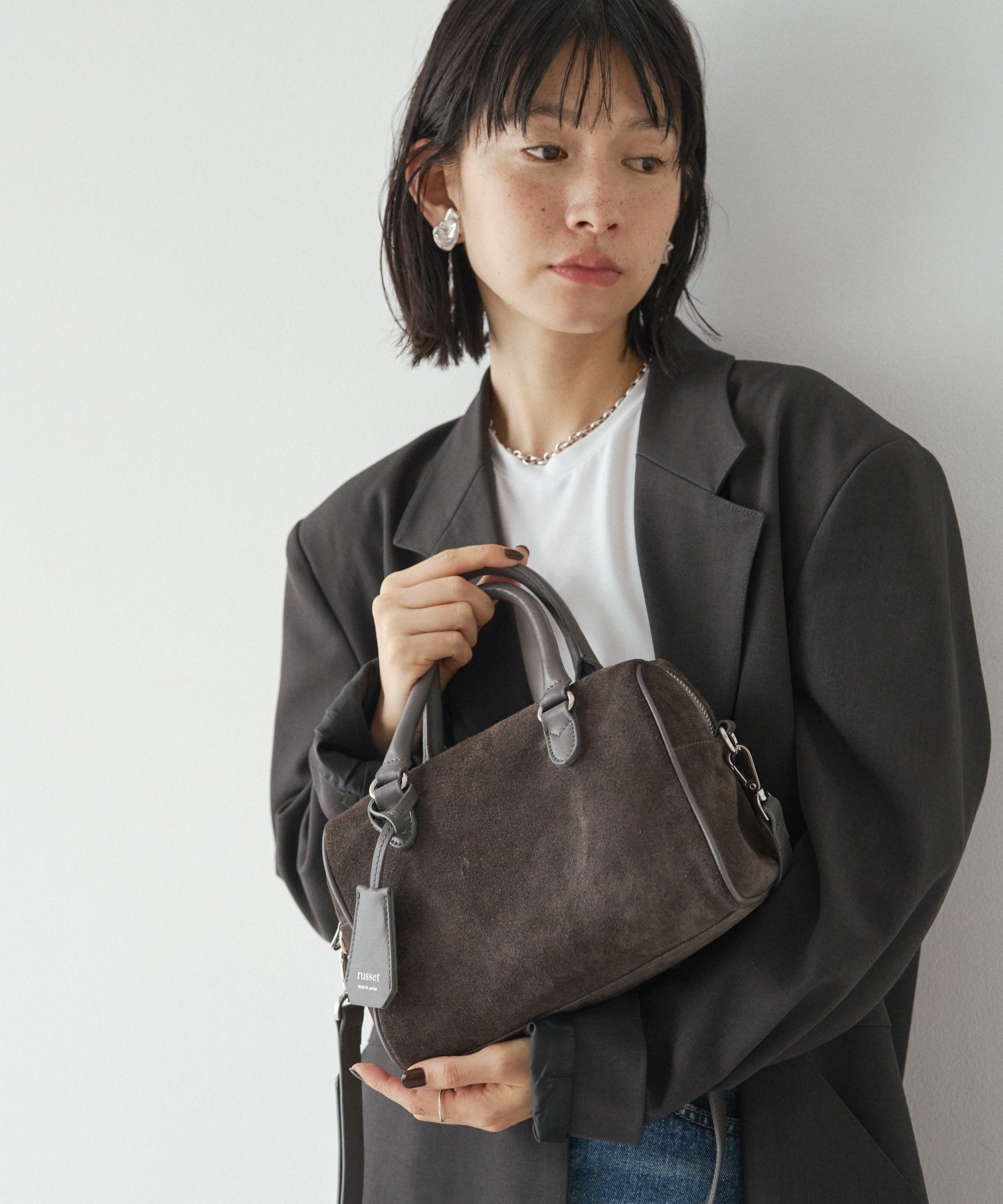 russet｜スエード2WAYミニボストンバッグ | Rakuten Fashion(楽天