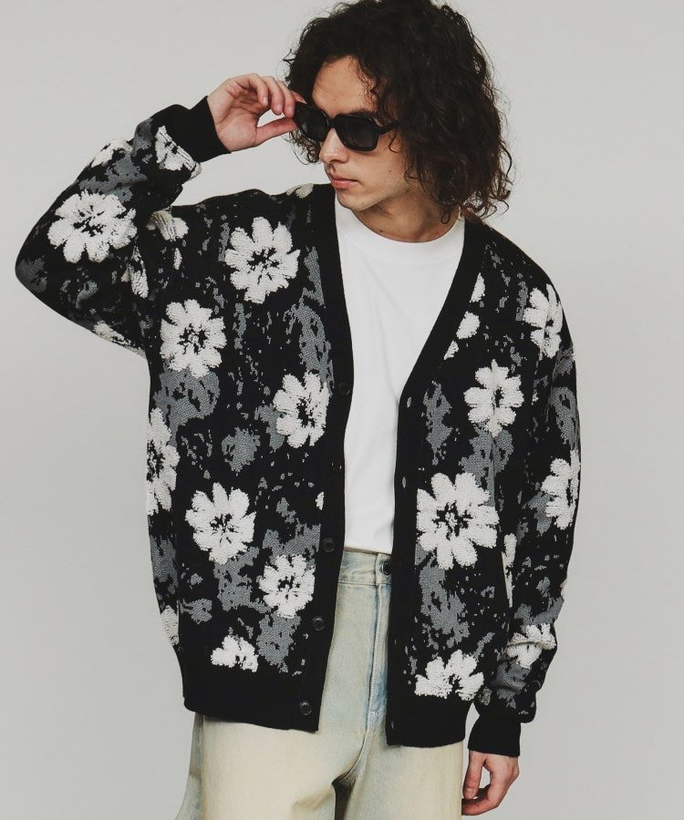 tk.TAKEO KIKUCHI｜フラワージャカードカーディガン | Rakuten Fashion