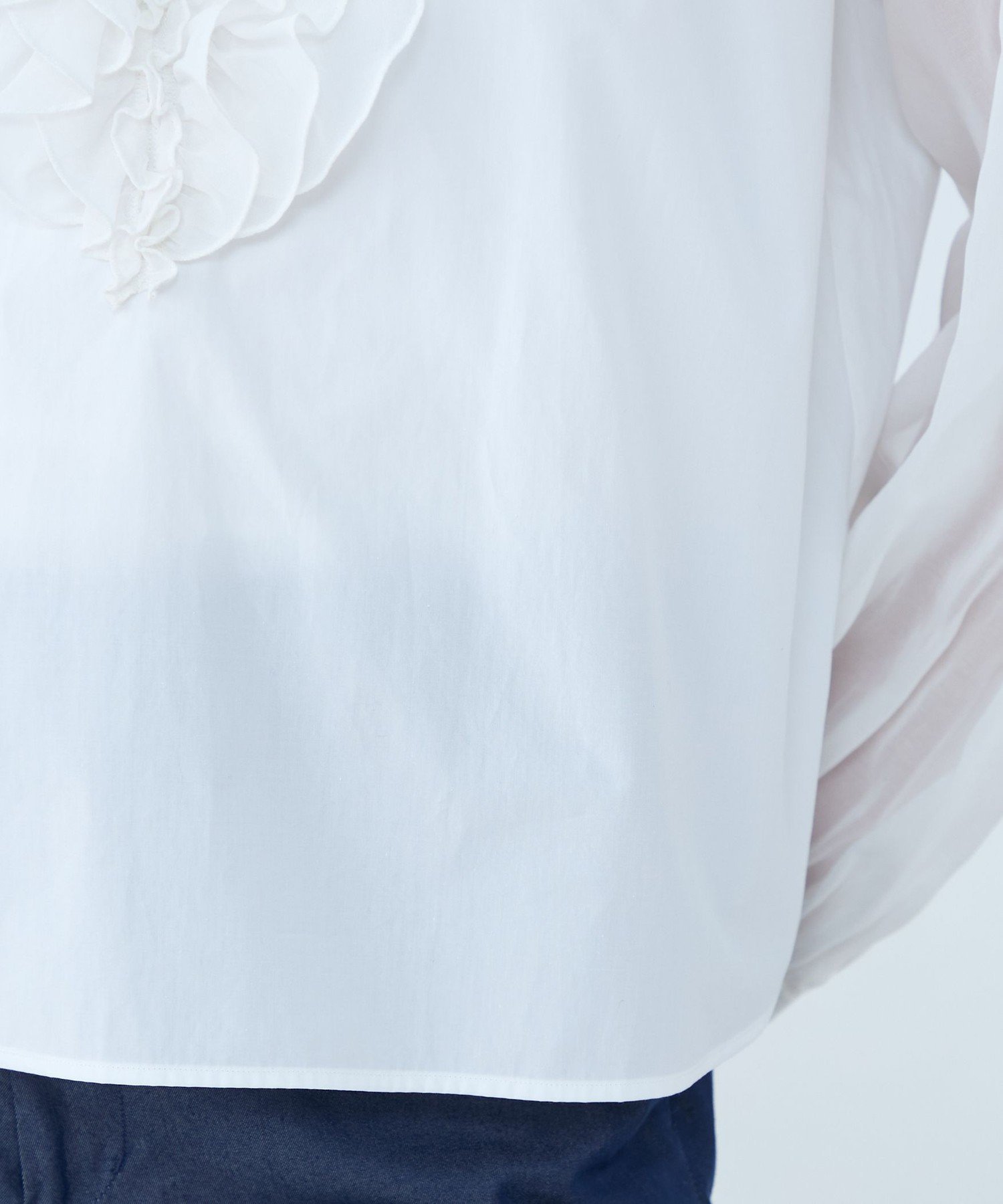 TOMORROWLAND｜ホワイトコンビネーション ラッフルブラウス | Rakuten