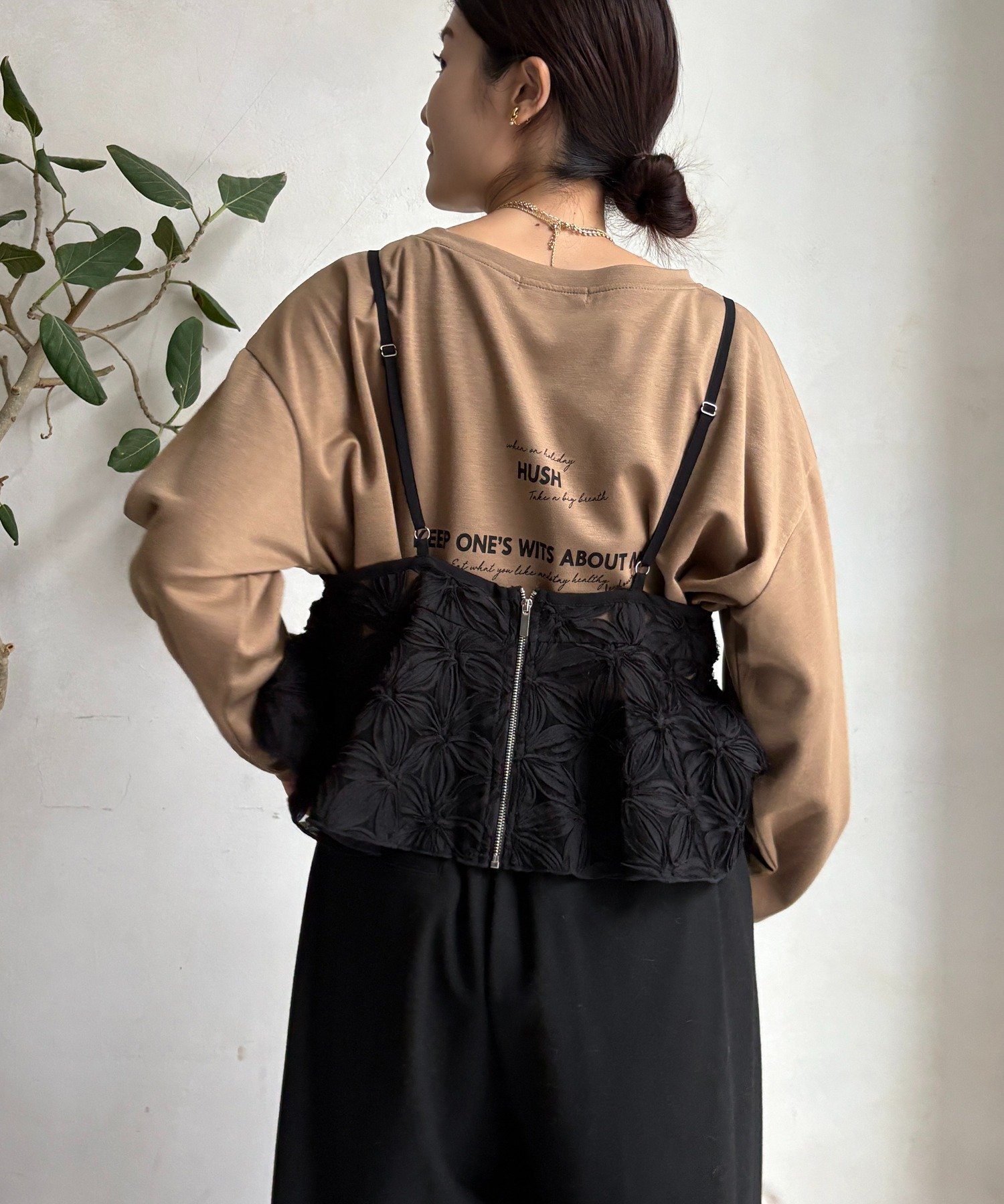 DOUDOU｜【WEB限定】チュールフラワーキャミ | Rakuten Fashion(楽天