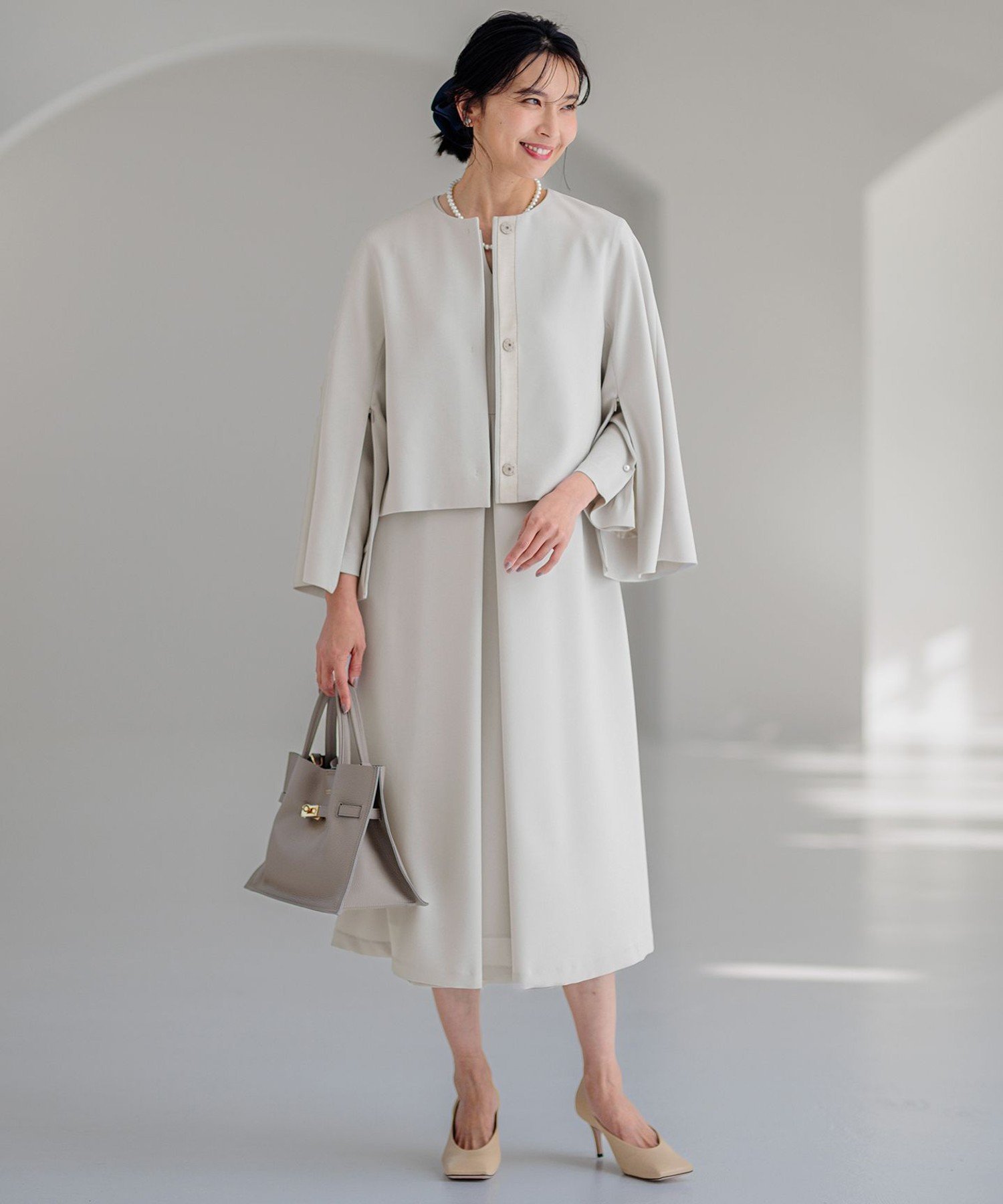 23区｜【VERYコラボ 】トリアセ ダブルジョーゼット ノーカラー