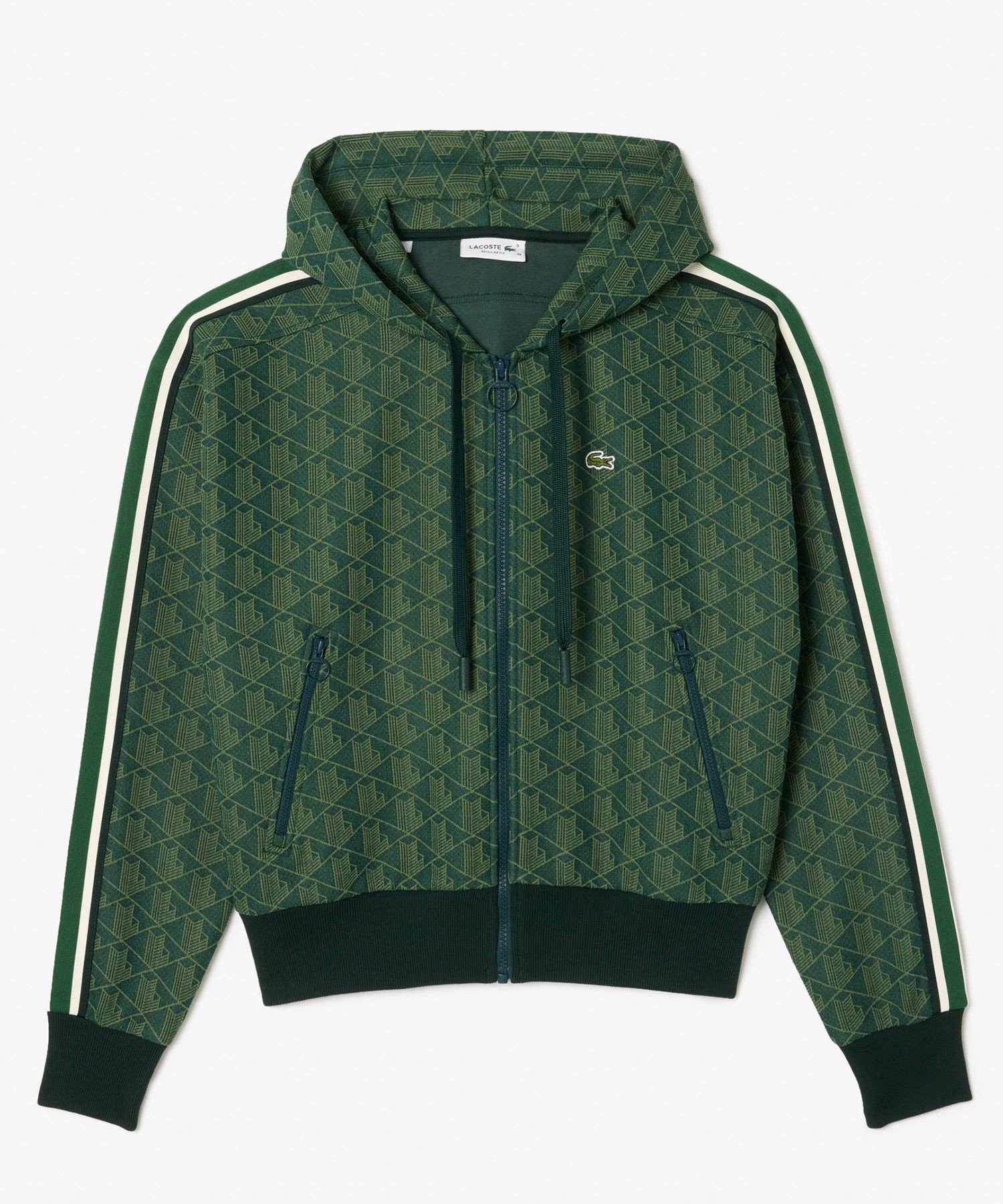 LACOSTE｜モノグラムジャカードジップアップフーディー / トラック