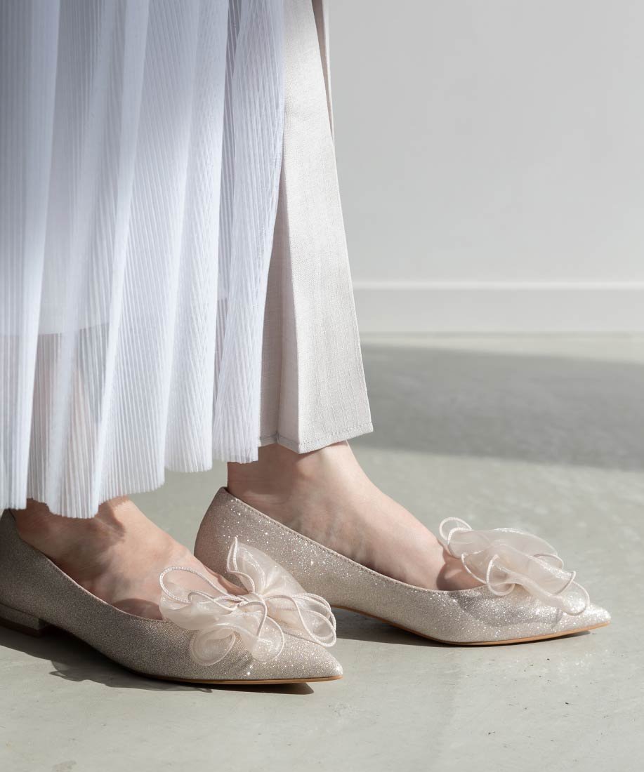 RANDA｜2WAY リボンラメフラットパンプス | Rakuten Fashion(楽天