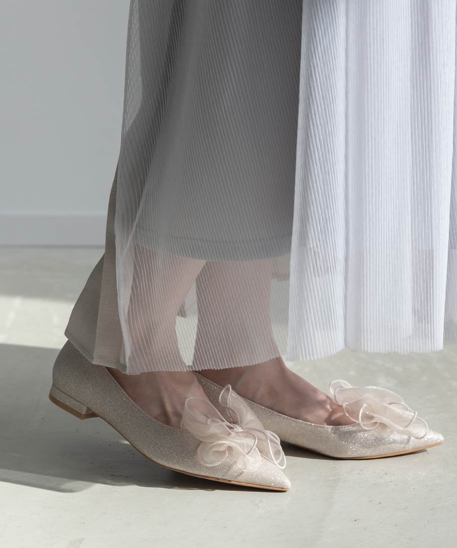 RANDA｜2WAY リボンラメフラットパンプス | Rakuten Fashion(楽天