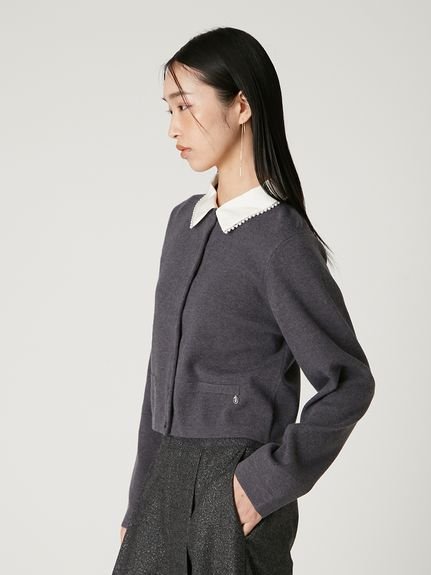 FRAY I.D｜パールトリムカラーアタッチドカーディガン | Rakuten