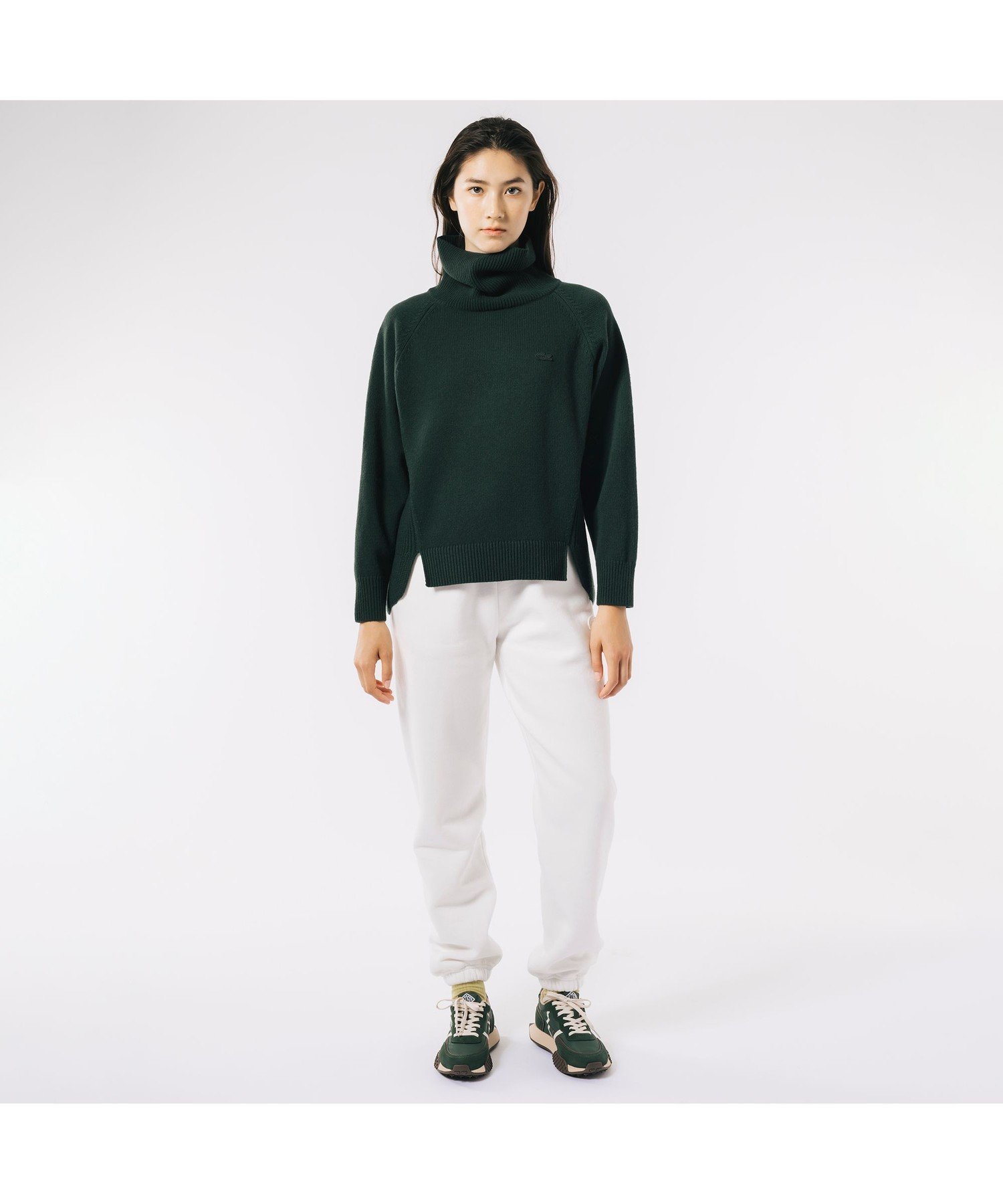 LACOSTE｜ミドルゲージタートルネックニットセーター | Rakuten
