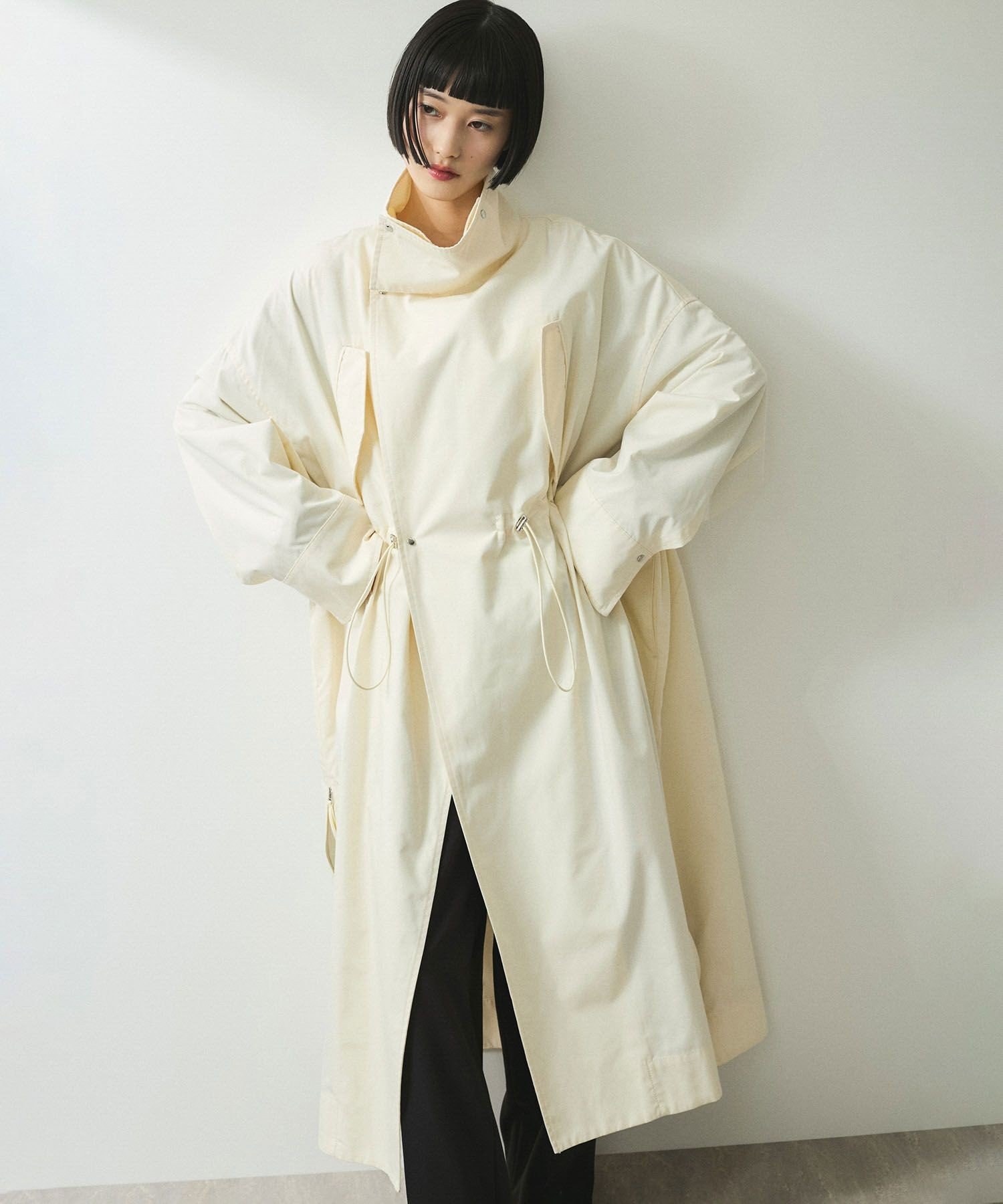 ADAM ET ROPE'｜【WEB限定】スタンドカラーロングモッズコート