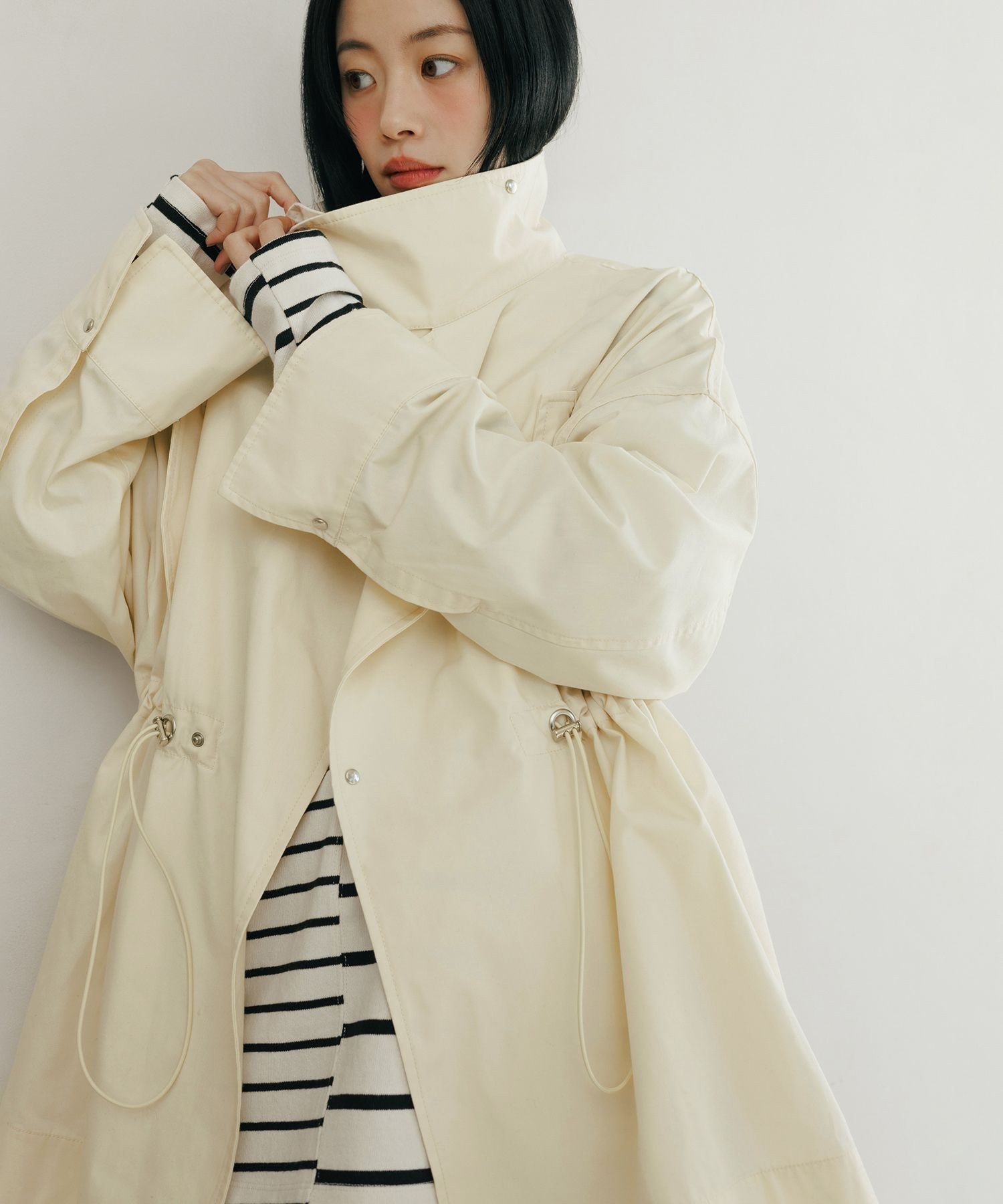 ADAM ET ROPE'｜【WEB限定】・【サステナブル】スタンドカラーハーフ