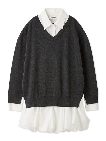 LILY BROWN｜ニットドッキングバルーンワンピース | Rakuten Fashion