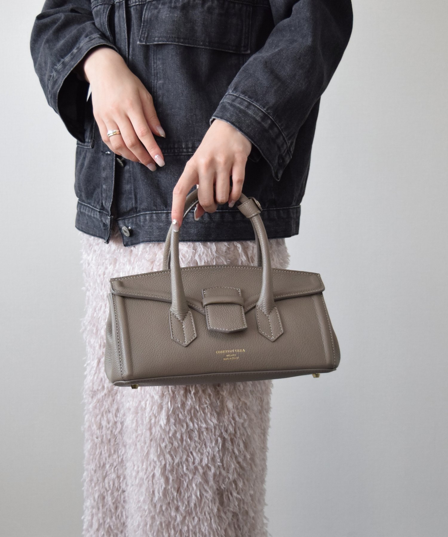 INTER-CHAUSSURES｜【CHRISTIAN VILLA】レザーワイドハンドバッグ