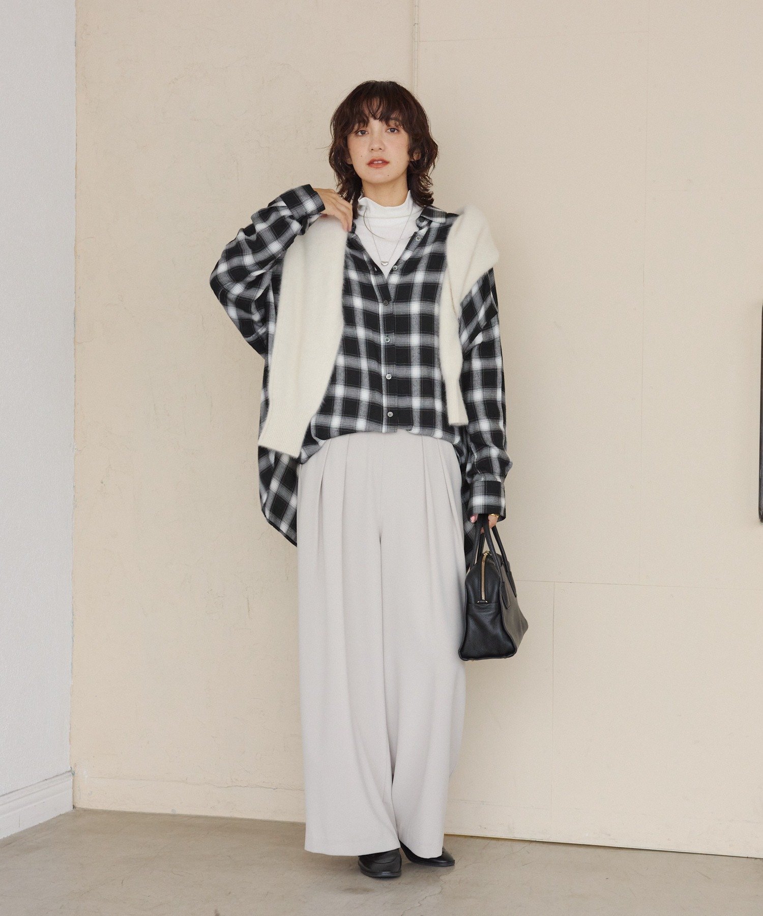 RIVE DROITE｜ウォッシュドチェックワイドシャツ | Rakuten Fashion