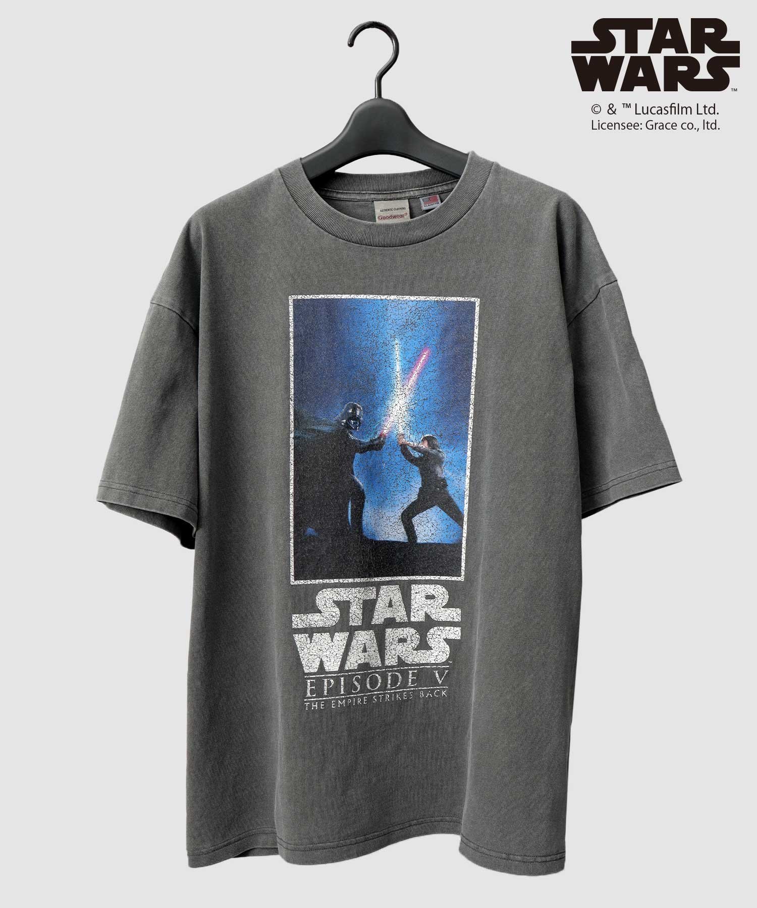 A.M.S.｜STAR WARS スター・ウォーズ Tシャツ 半袖 古着風 クラック