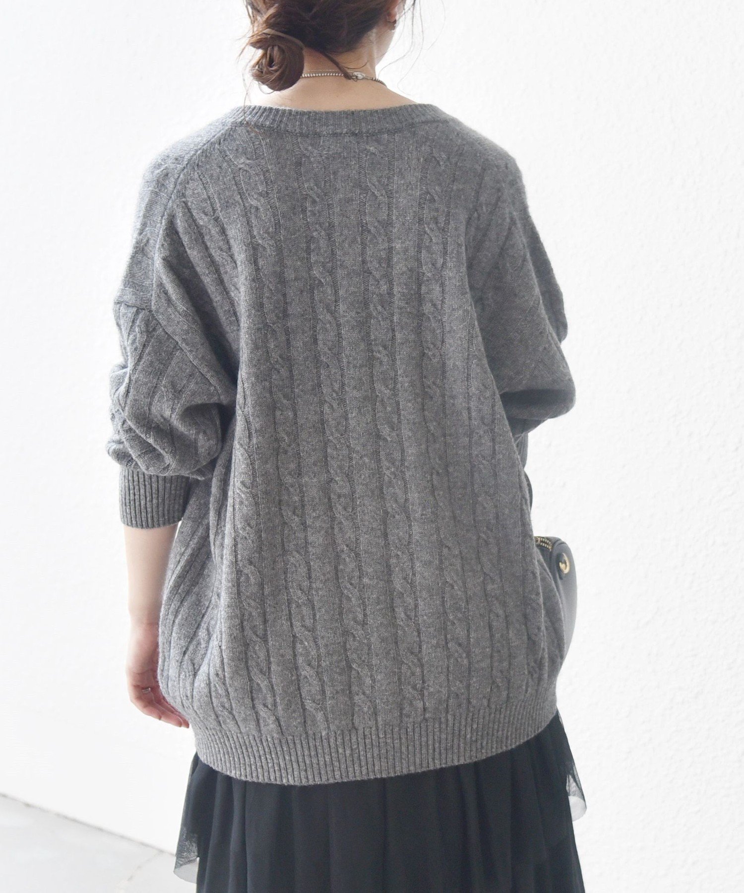 SHIPS any: ヤク ケーブルクルーネックニット カーディガン SHIPS any 〈手洗い可能〉ヤク ケーブル クルーネック ニット