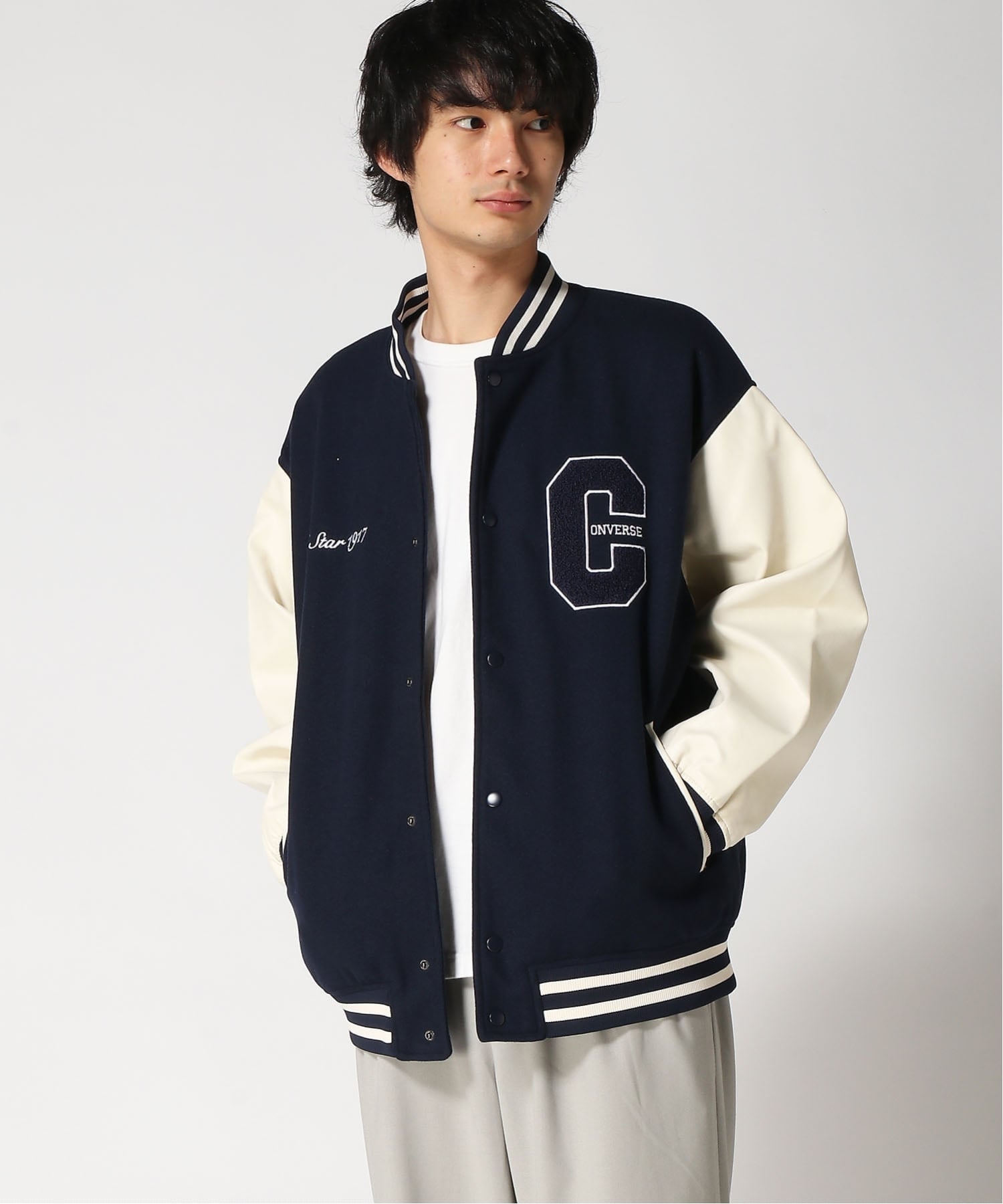 JEANS MATE｜CONVERSE/(M)フェイクメルトンスタジャン | Rakuten