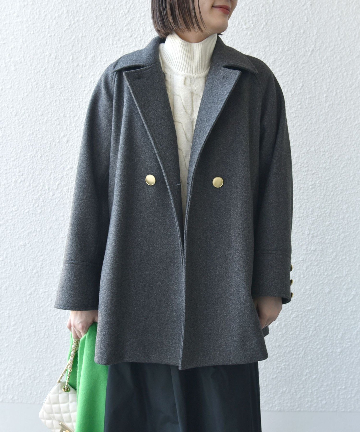 え*み様 SHIPS <手洗い可能>ウールライクジャージーメルトン 2WAY P シップス SHIPS * 〈手洗い可能〉ウール ライク ジャージー メルトン