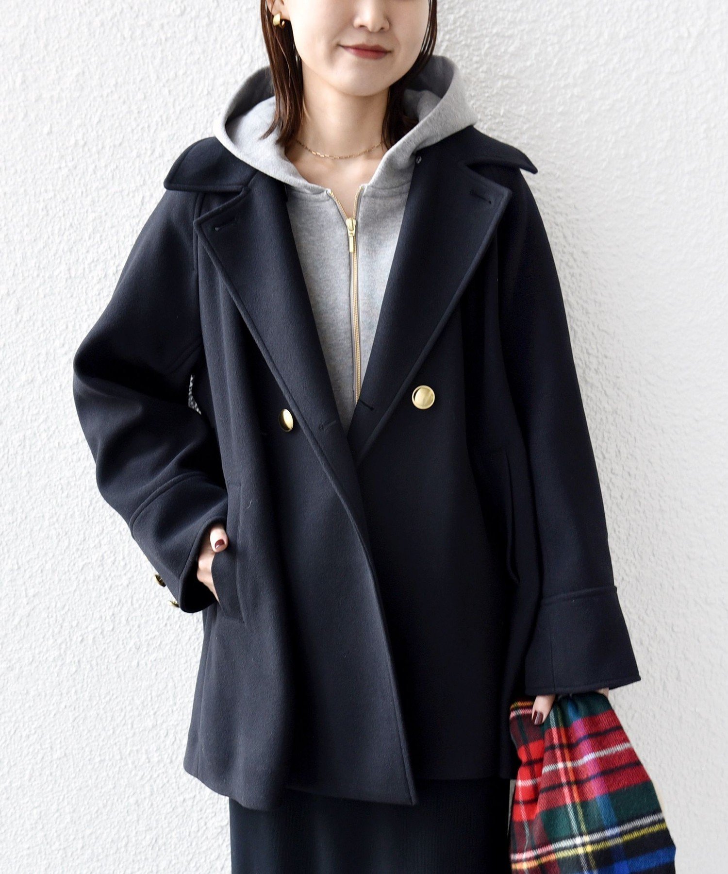 pukeDOUBLE RL海軍メルトンハーフコートDARK/NAVY BLUE BLUE JAPAN｜ブルーブルージャパン｜ニットメルトンラウンド