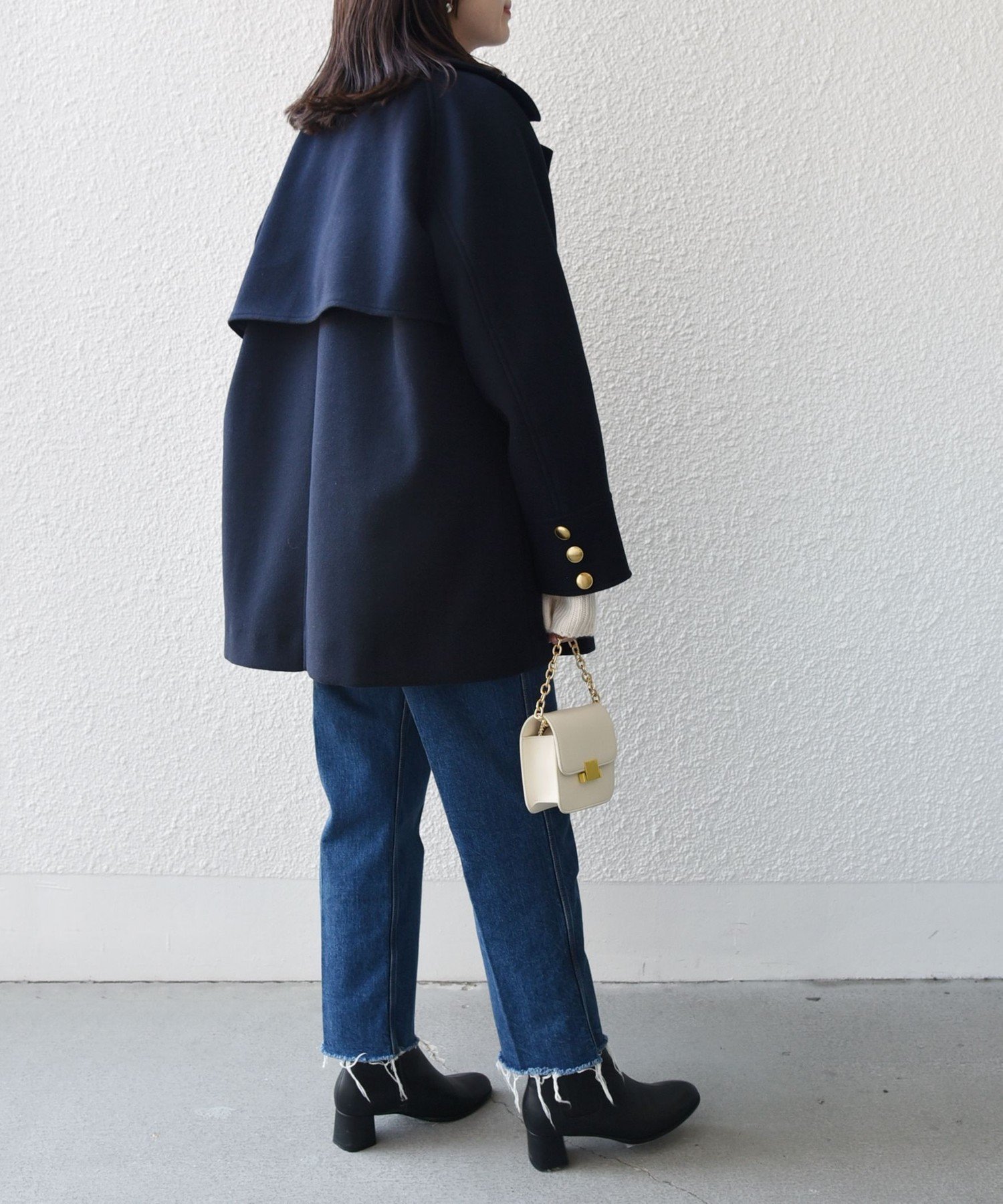 良品 SHIPS ウール ライク ジャージー メルトン 2WAY Pコート SHIPS｜【WEB限定】<手洗い可能>ウール ライク ジャージー メルトン