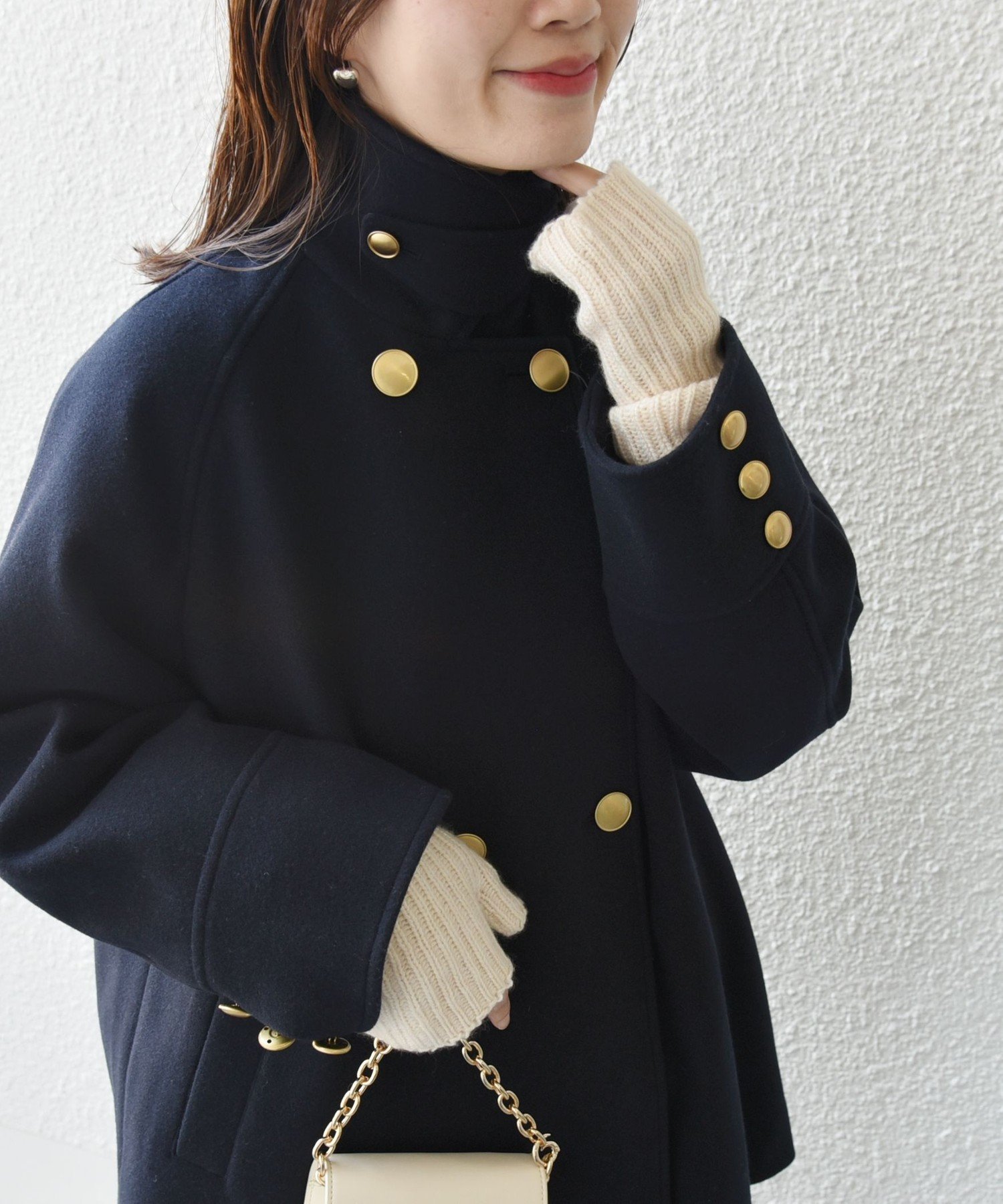 ウール ライク ジャージー メルトン 2WAY Pコート セール】【WEB限定】〈手洗い可能〉ウール ライク ジャージー メルトン