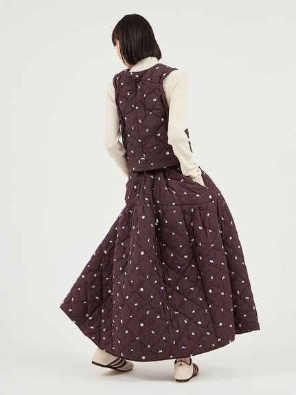 emmi｜フラワーエンブロイダリーキルティングベスト | Rakuten Fashion