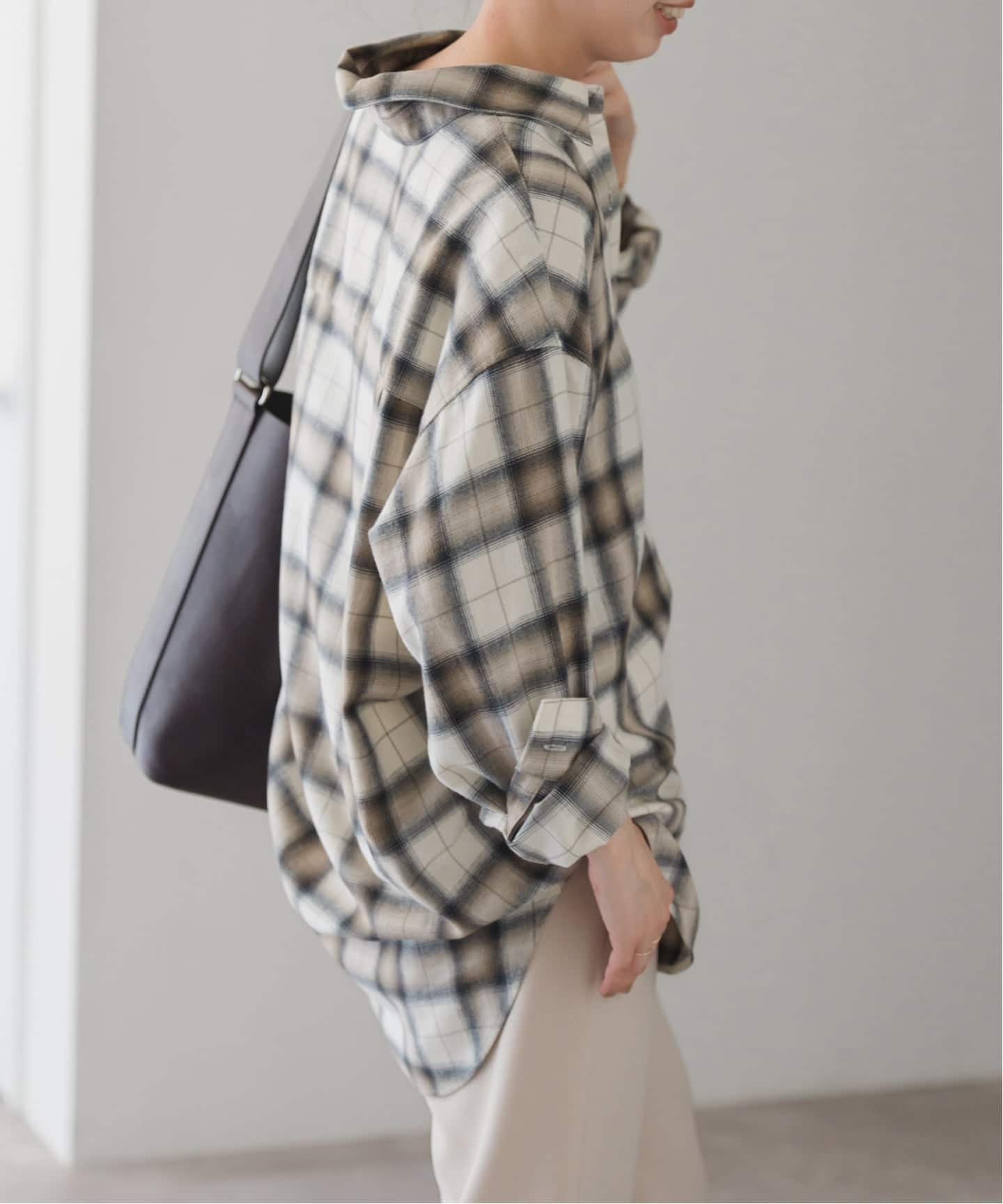 Spick & Span｜メタルボタンオンブレーチェックルーズシャツ | Rakuten