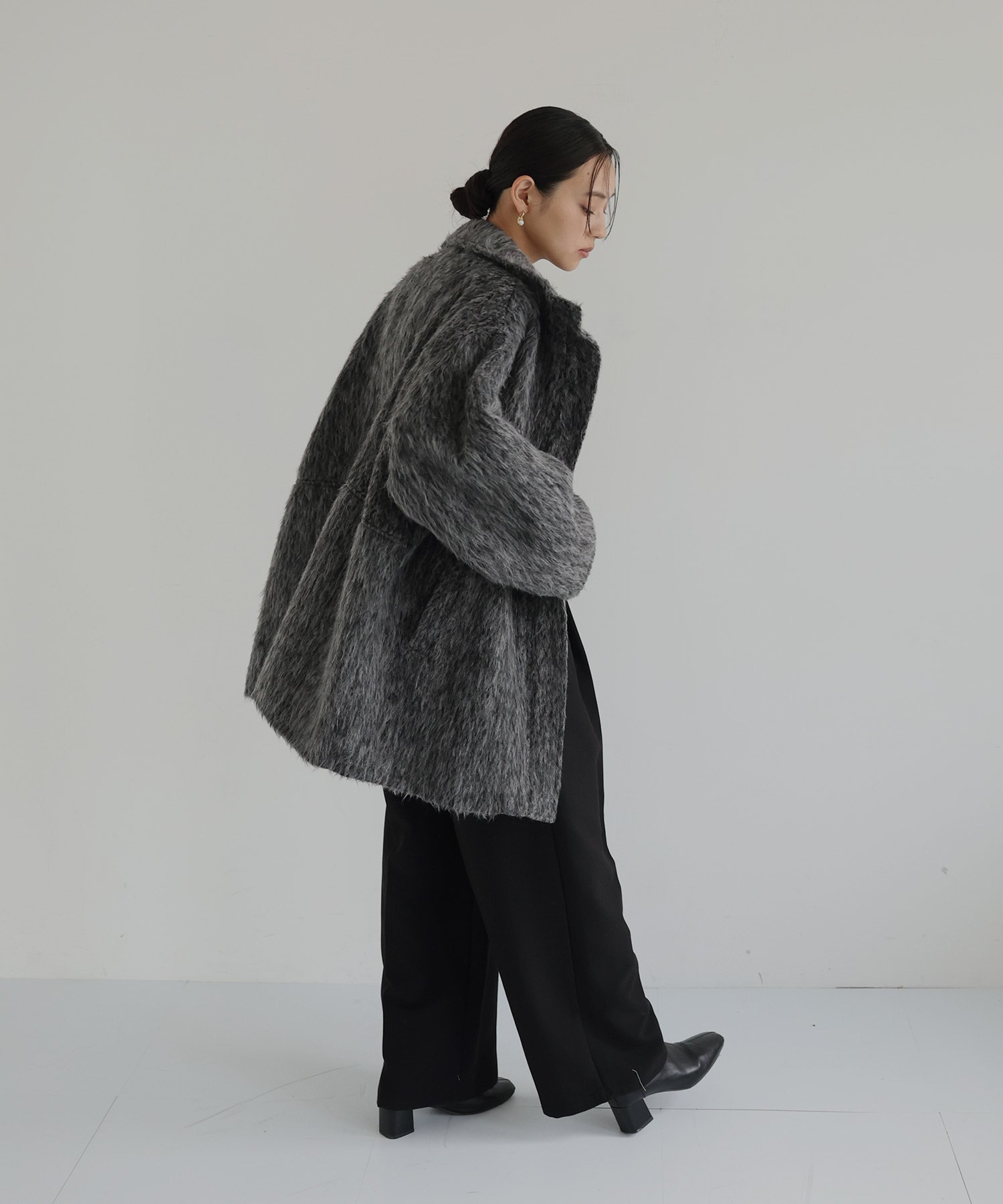 hellam｜シャギースタンドカラーコート | Rakuten Fashion(楽天