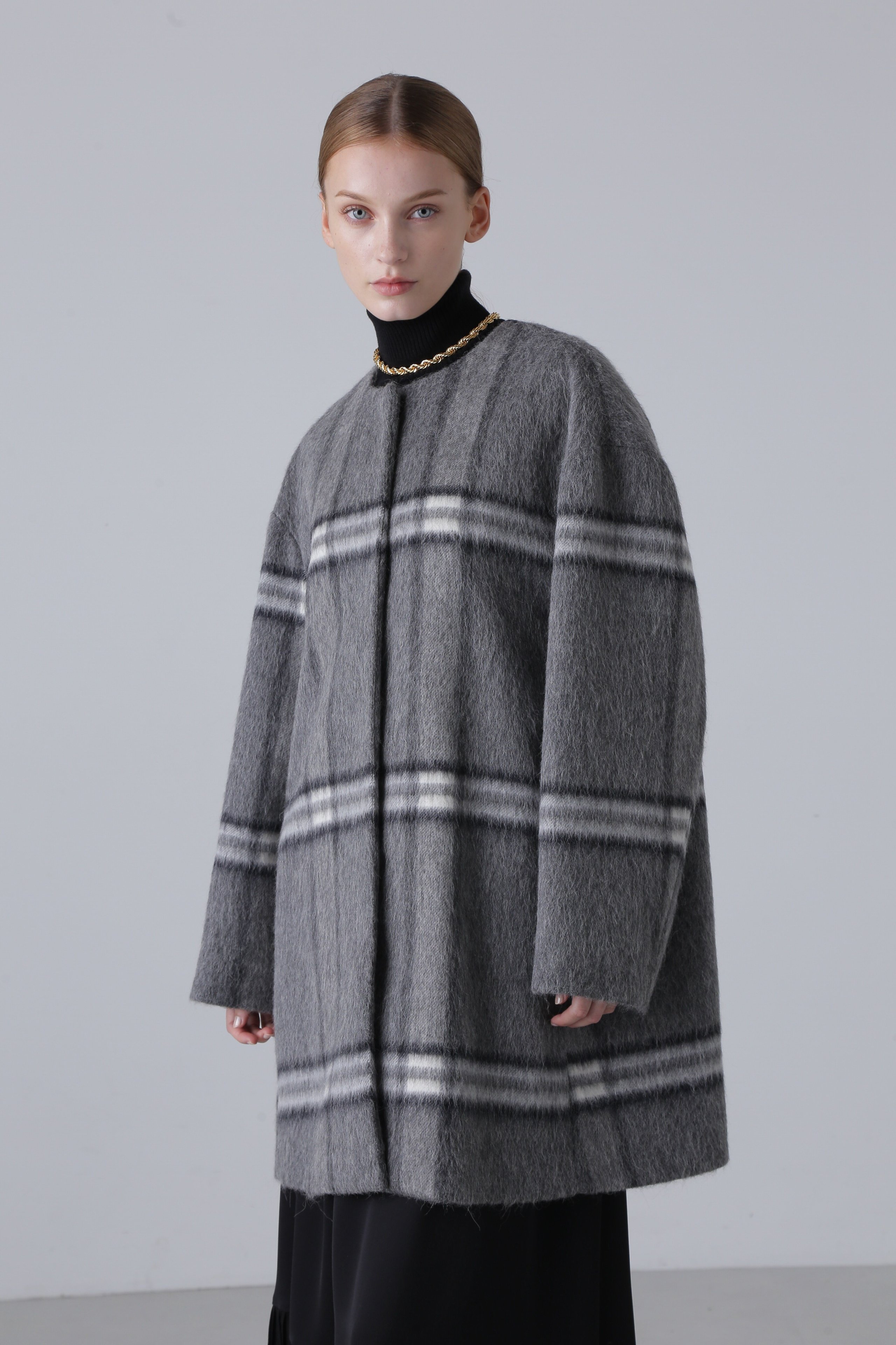 ADORE｜アルパカシャギーチェックコート | Rakuten Fashion(楽天