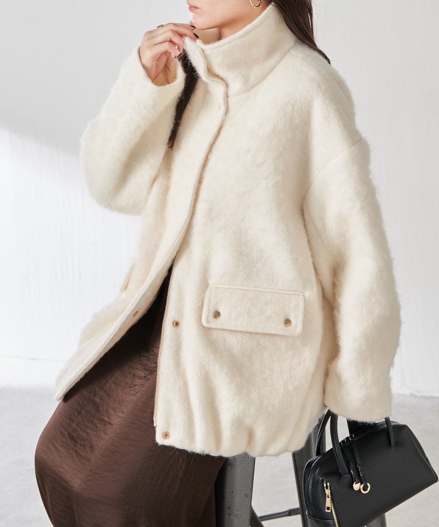 COLLAGE GALLARDAGALANTE｜シャギースタンドコート | Rakuten Fashion