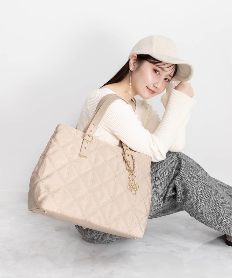 RANDA｜2WAY ベルトハンドルキルティングトートバッグ | Rakuten