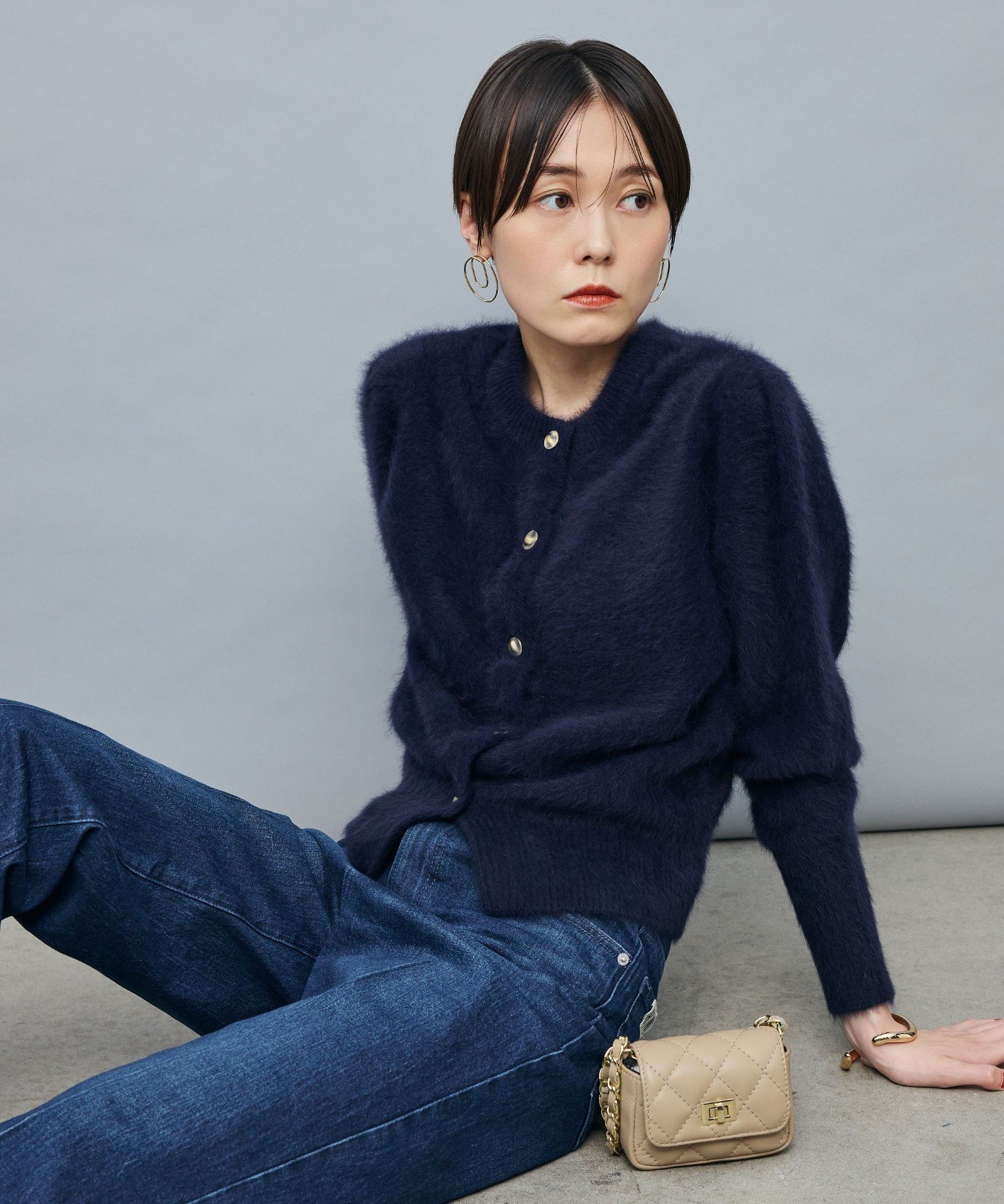 NOLLEY'S｜FOXカシミヤボックス袖2WAYカーディガン | Rakuten Fashion