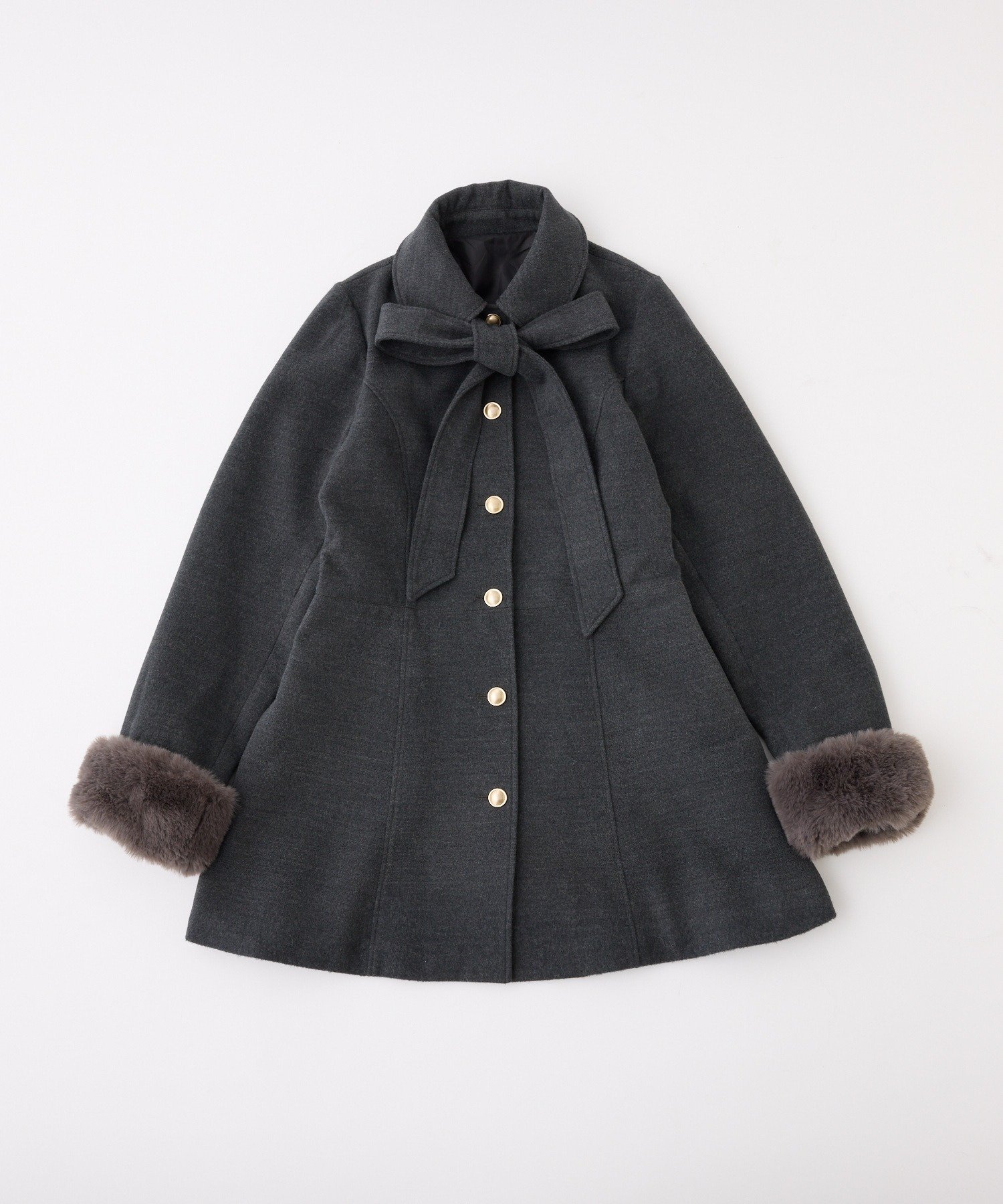 one after another NICE CLAUP｜リボンミドルコート/SMサイズあり