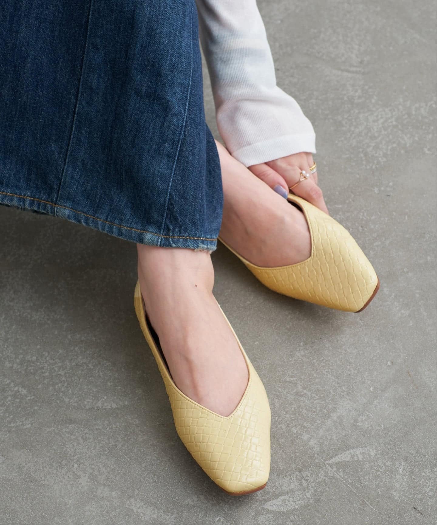 LE TALON｜≪追加≫スクエアVカットフラット | Rakuten Fashion(楽天