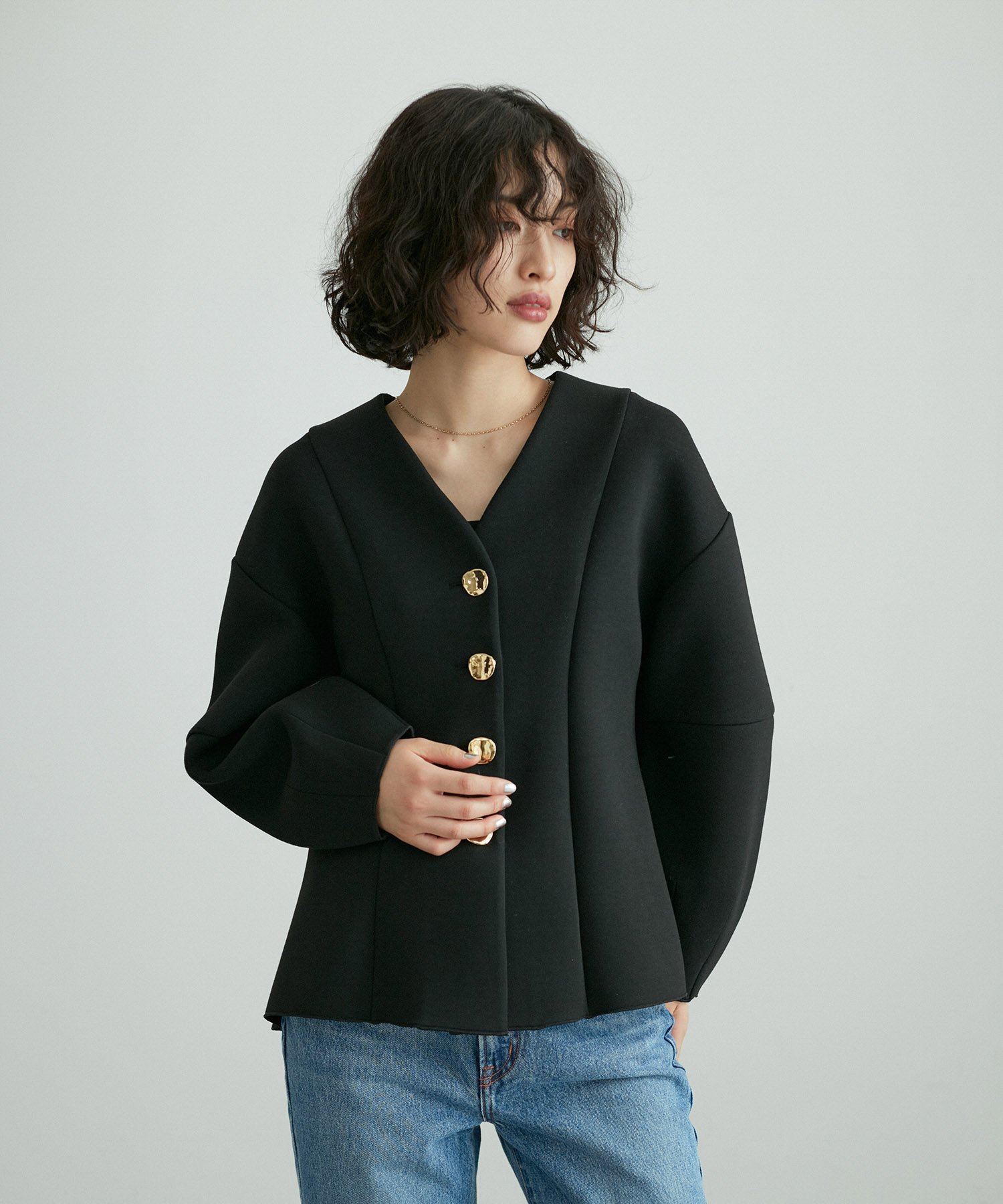 SLOBE IENA｜Vネックペプラムカーディガン | Rakuten Fashion(楽天