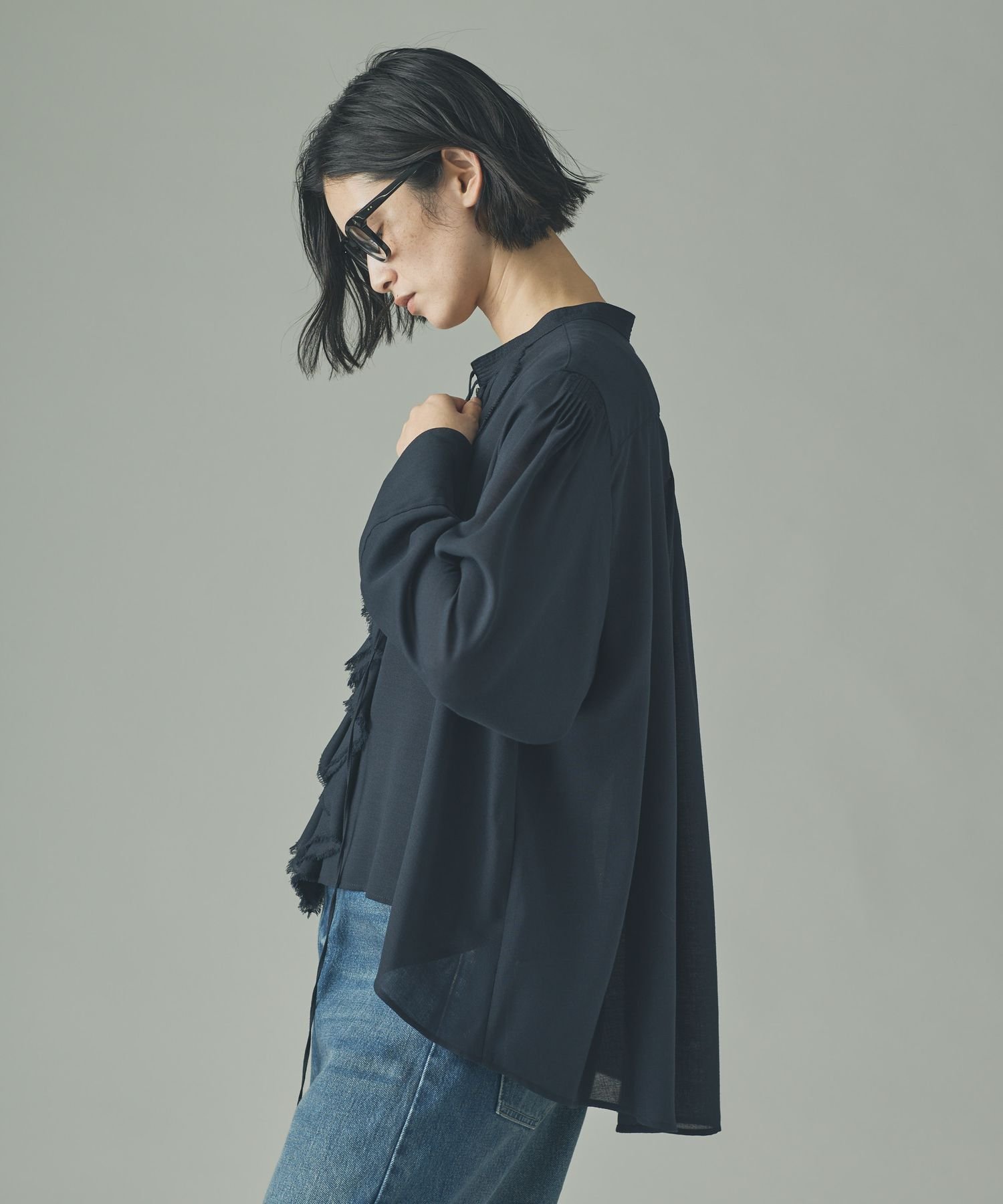 Curensology｜ウールMIXビエラフリルブラウス | Rakuten Fashion(楽天