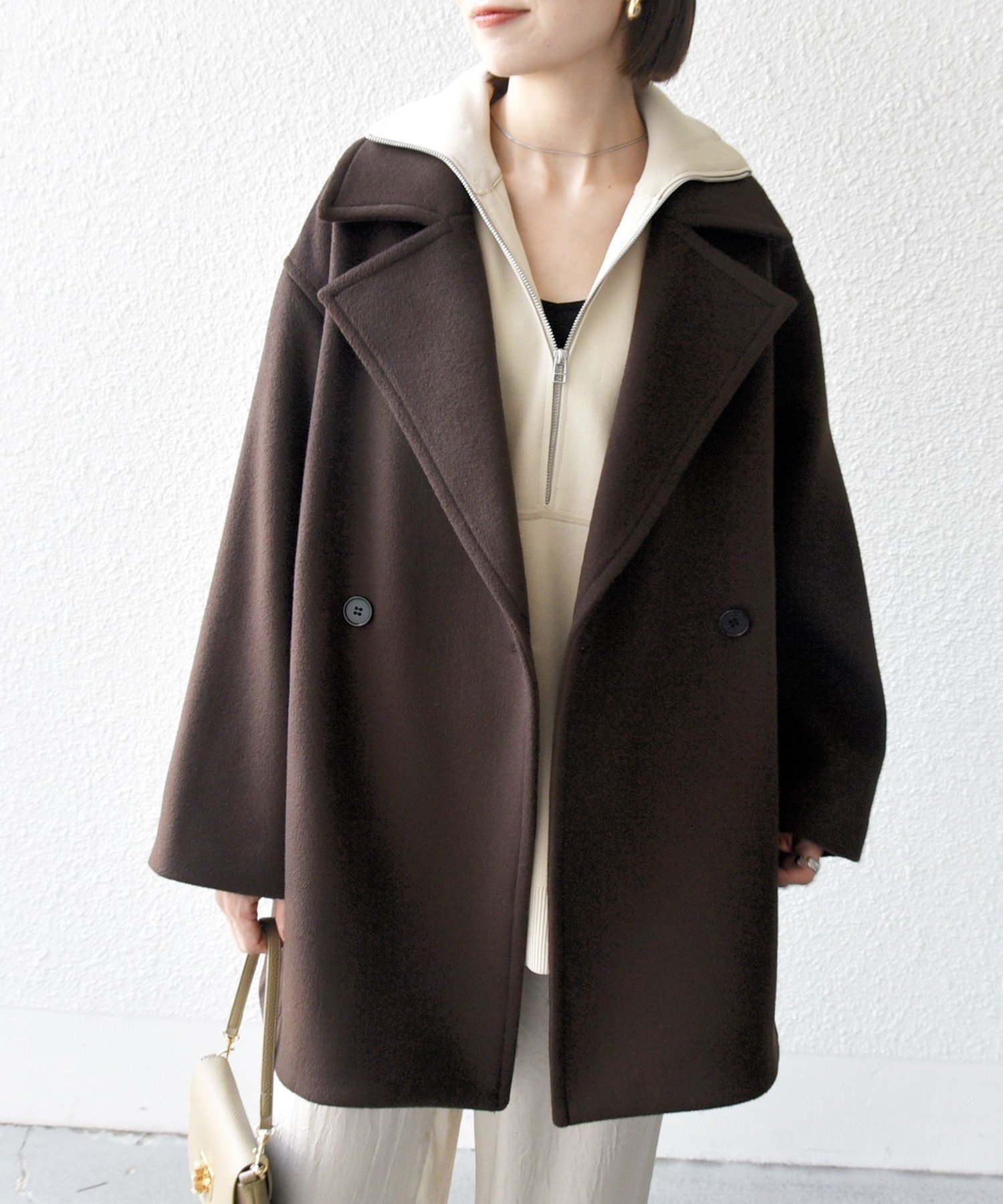 SHIPS｜SHIPS any: ウール コクーン テーラード ショート コート 25AW